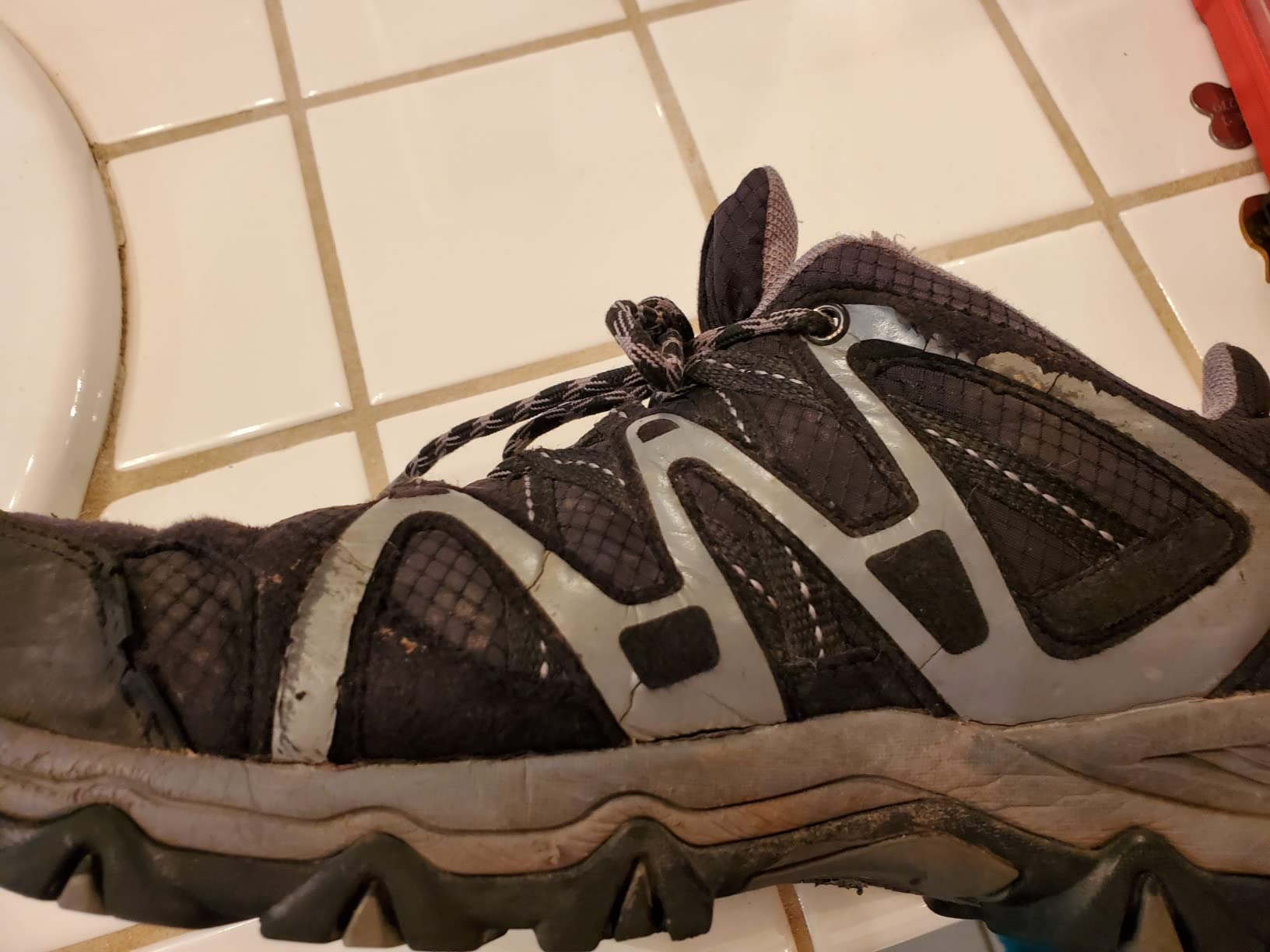 TFO hiking shoes showing wear patterns and durability testing after weeks of trail use