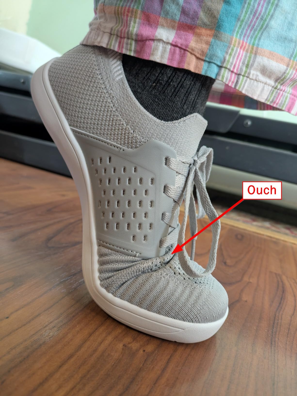 Side profile showing wide toe box design and zero drop sole construction