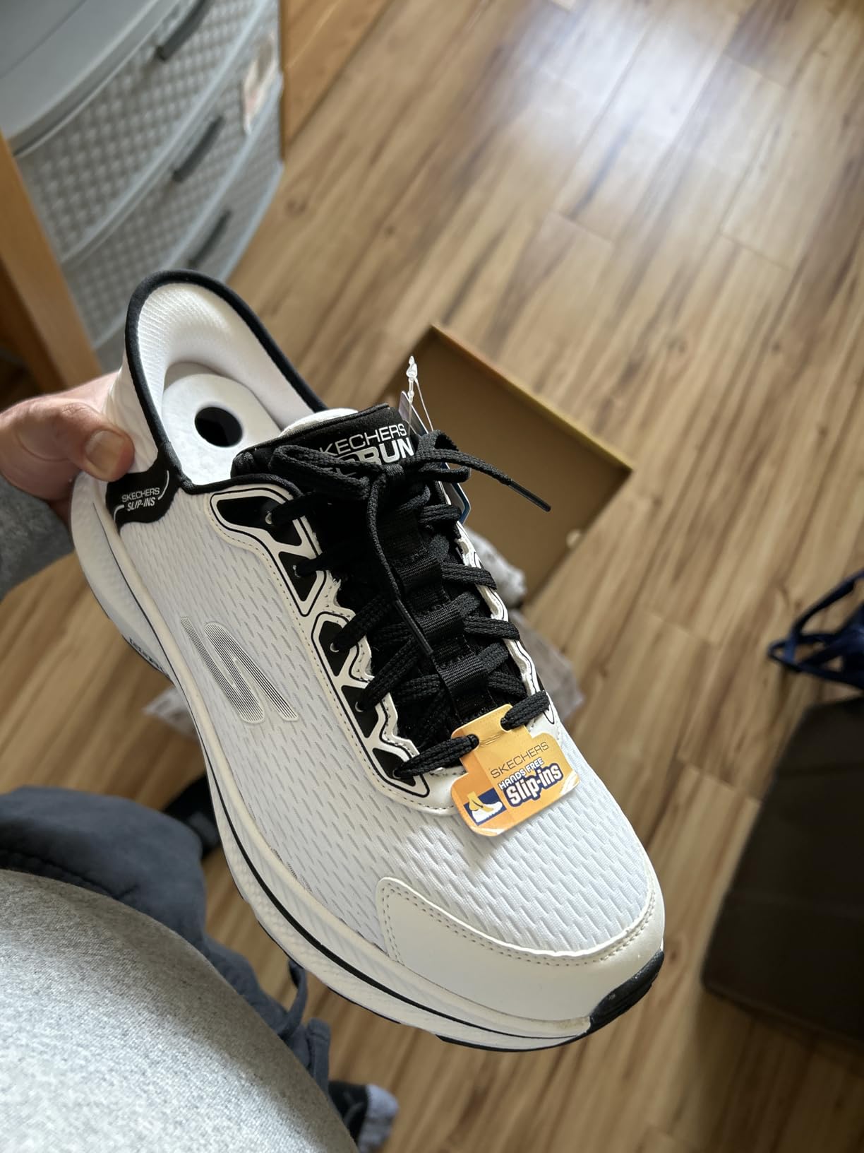 Skechers slip-in sneakers during real-world testing showing wear patterns after extended use