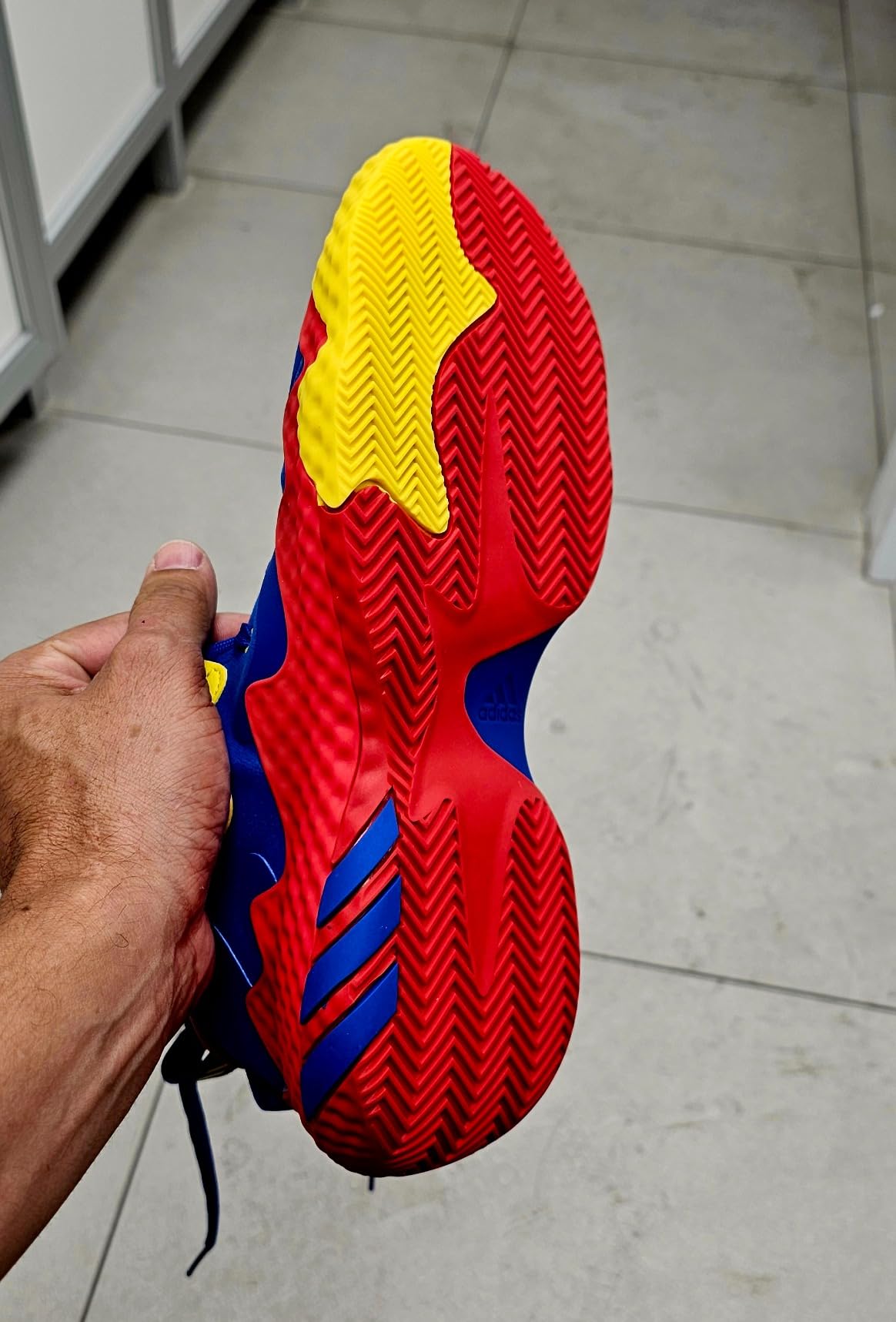 Adidas Harden Vol 6 basketball shoe showing traction pattern and outsole grip technology