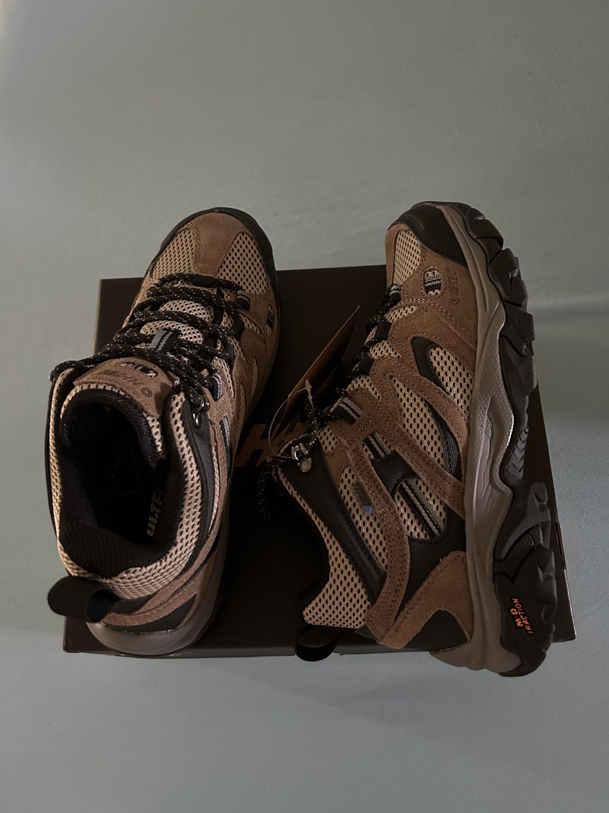 HI-TEC Ravus WP worn on trail showing fit and performance in natural hiking environment