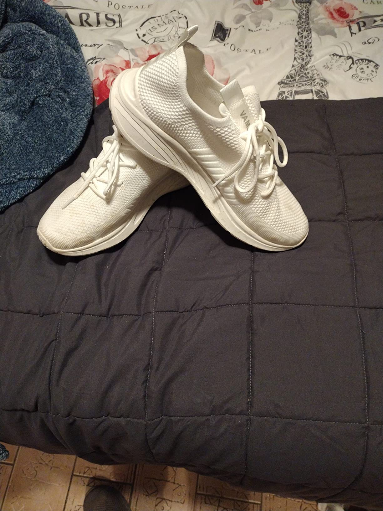 VAMJAM Men's Running Shoes white colorway showing lightweight mesh upper and EVA sole construction