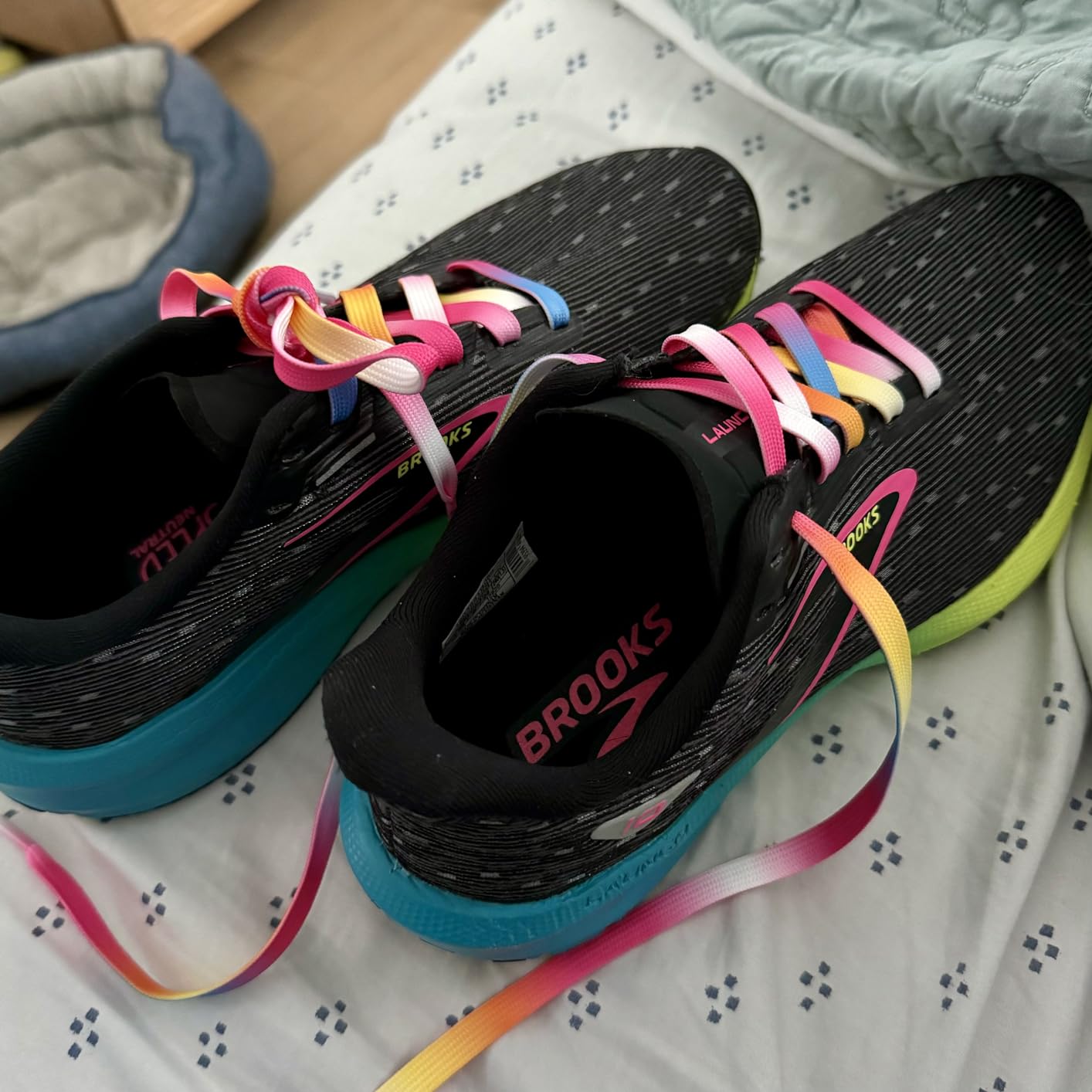 Brooks Launch 10 in action during trail run showing versatile performance capabilities