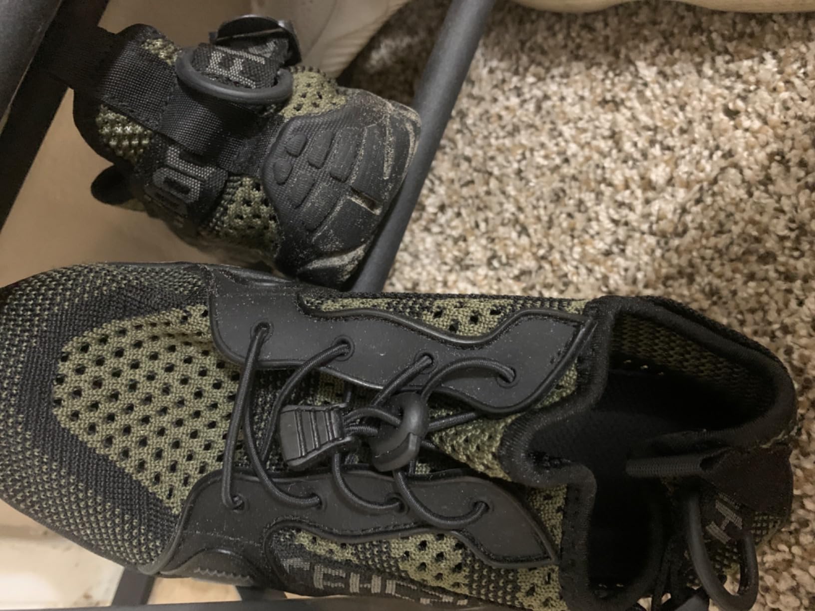 TANGYUGEN water shoes showing wear patterns after extended use and testing