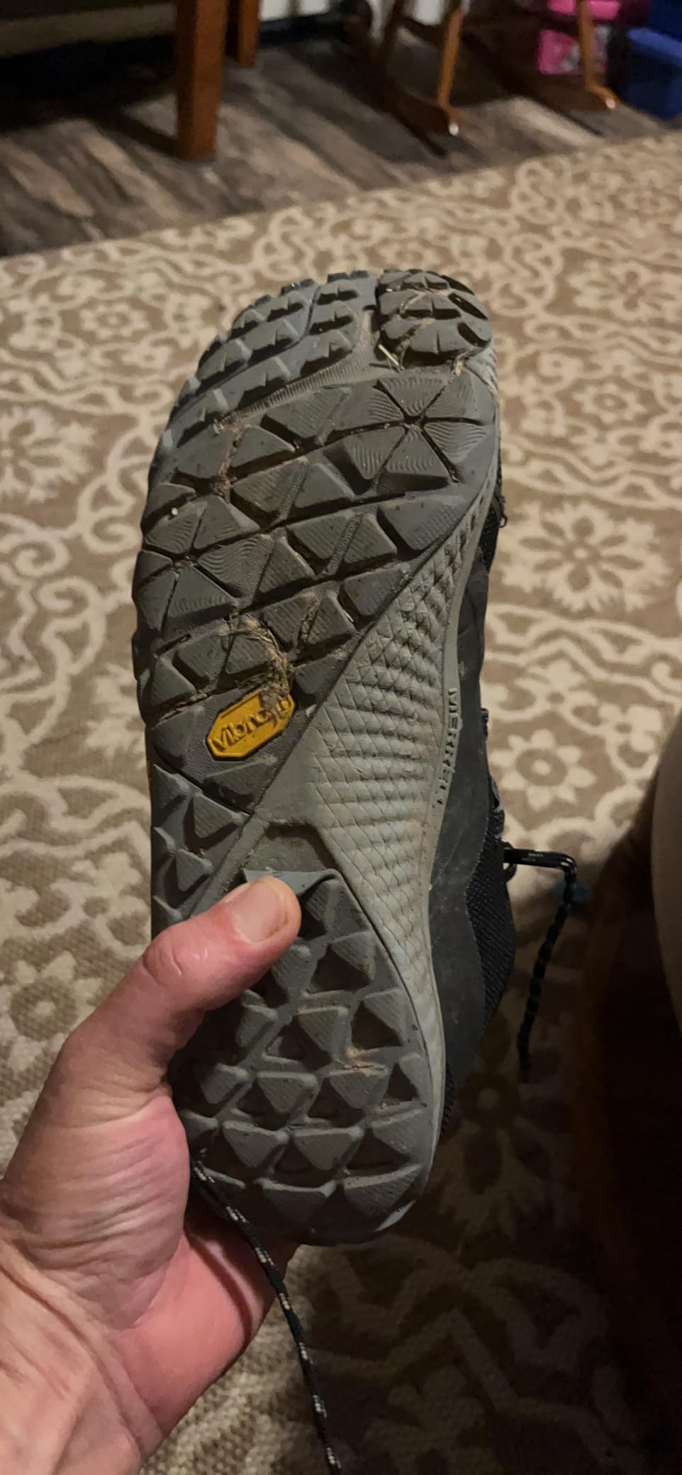 Merrell Trail Glove 6 showing construction details and recycled materials