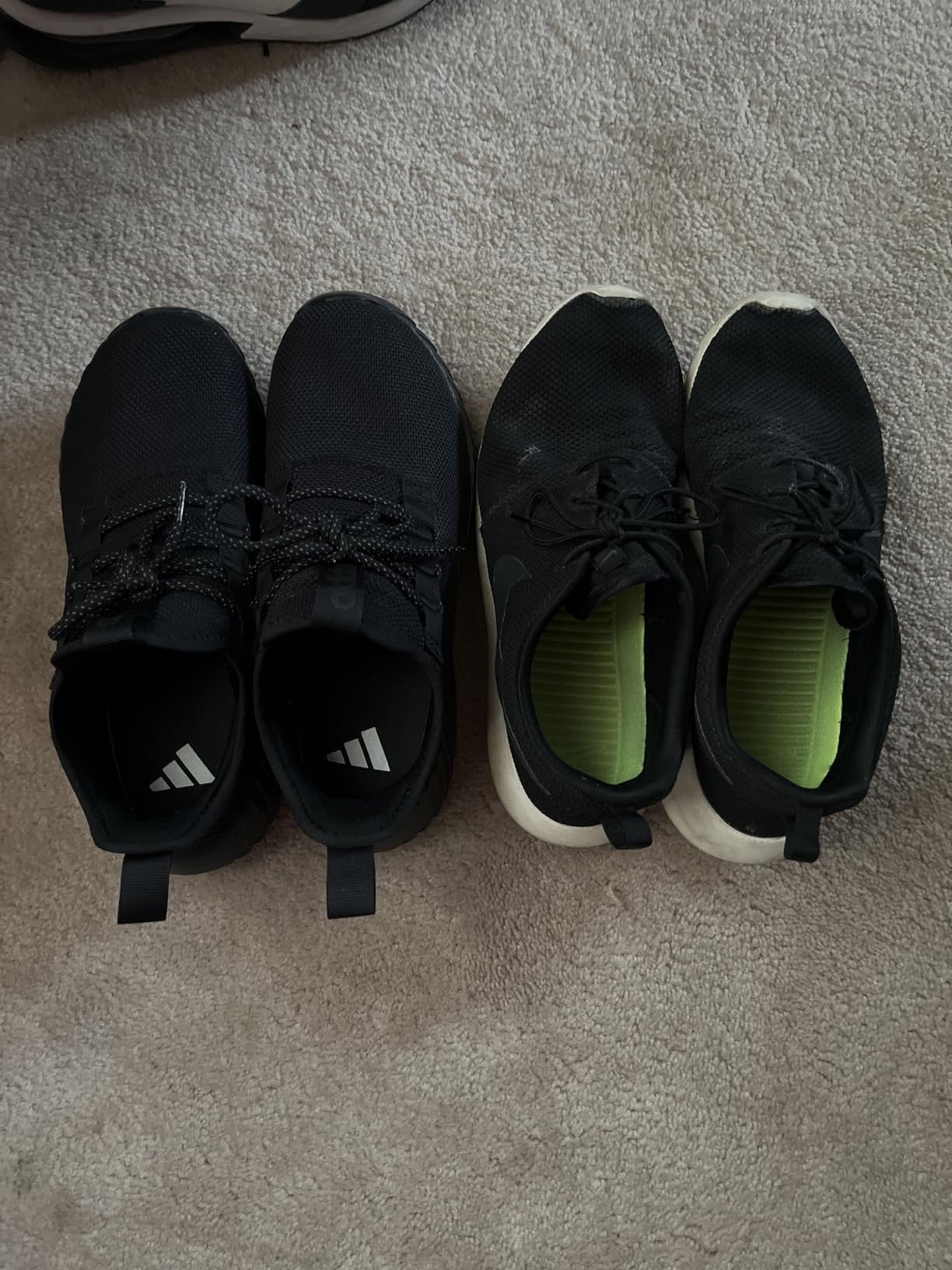 Adidas Kaptir 3.0 final assessment showing shoe compared to other sneakers