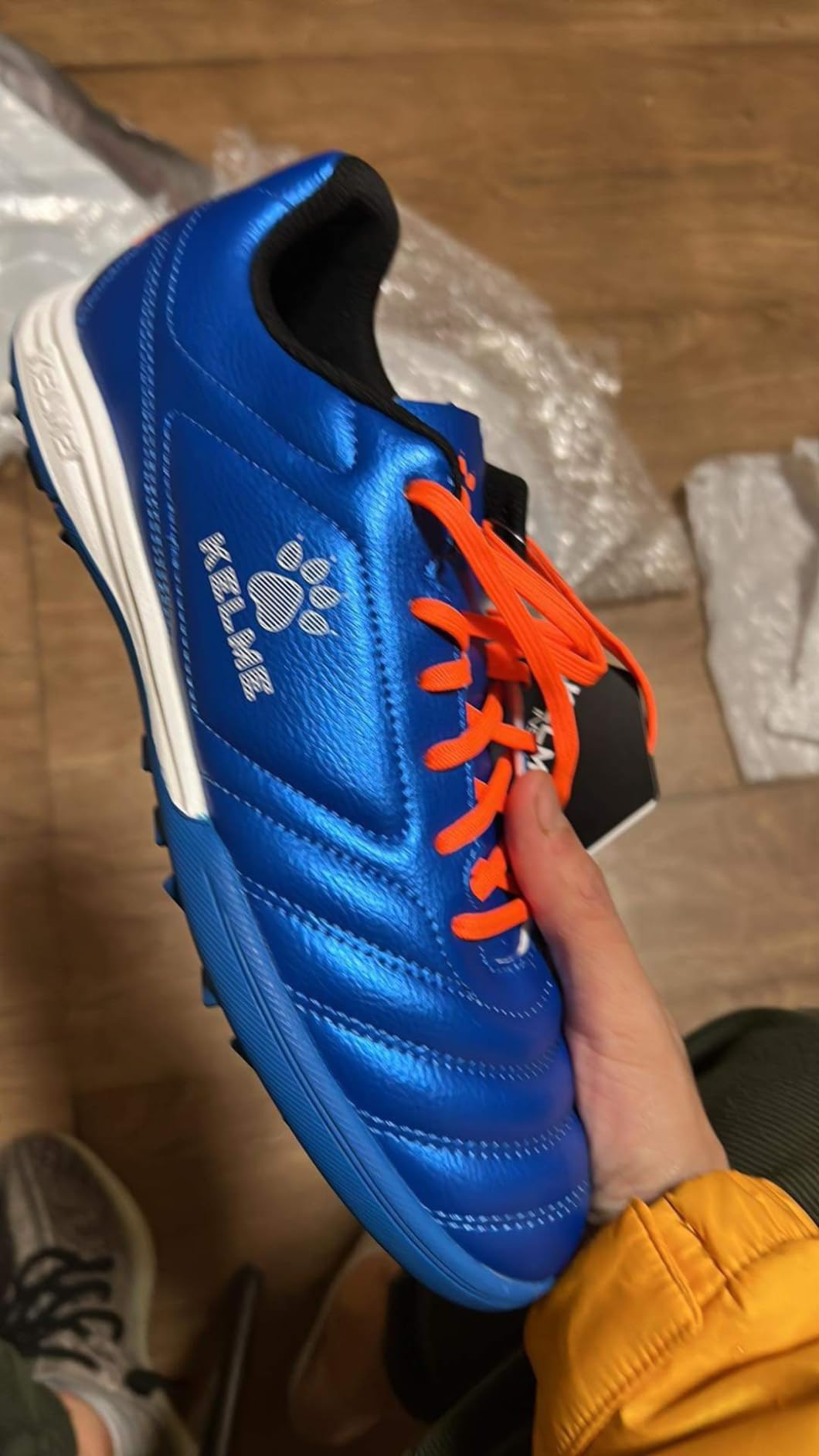 KELME cleats showing wear patterns and durability after 6 weeks of testing
