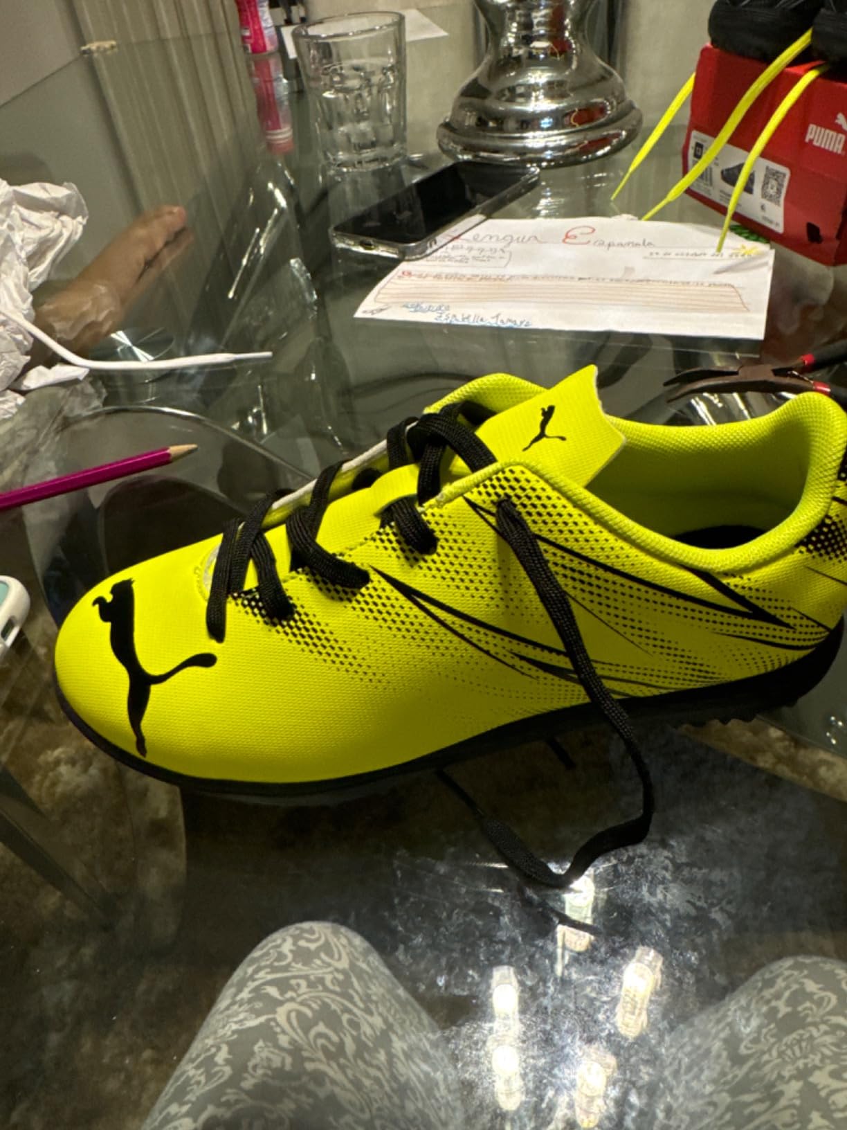 PUMA Attacanto turf soccer cleat sole showing multi-stud pattern for artificial grass surfaces