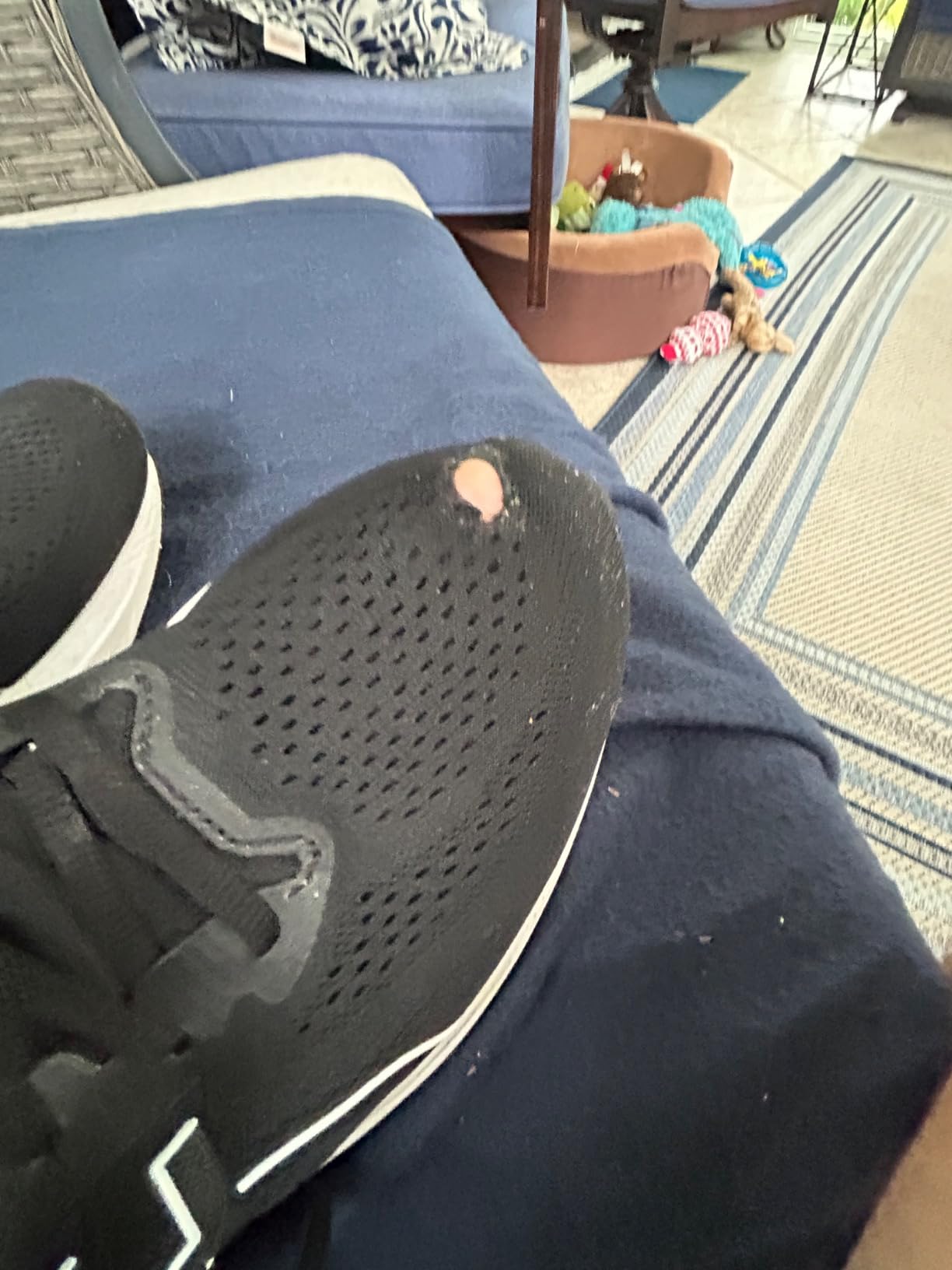 ASICS GT-1000 12 showing user-reported durability issue with toe area wear