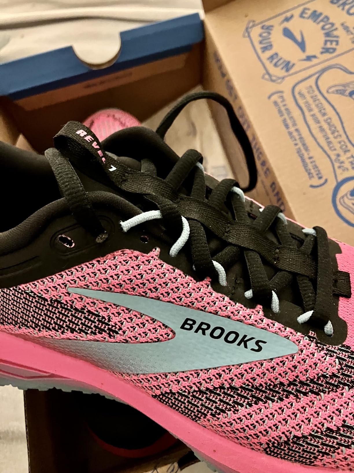 Brooks Revel 7 rubber outsole showing traction pattern for road running