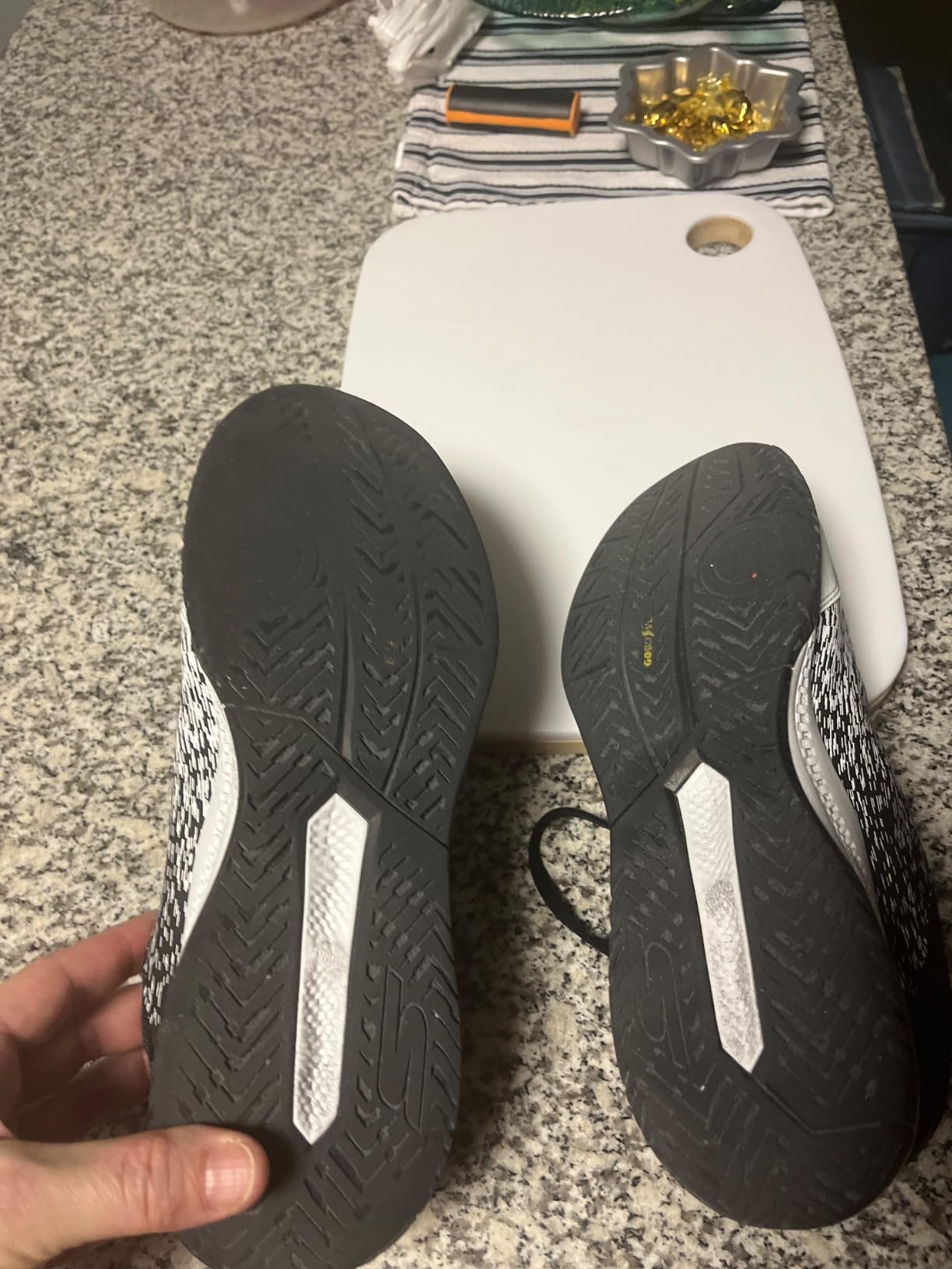 Goodyear rubber outsole pattern showing traction design for indoor and outdoor courts