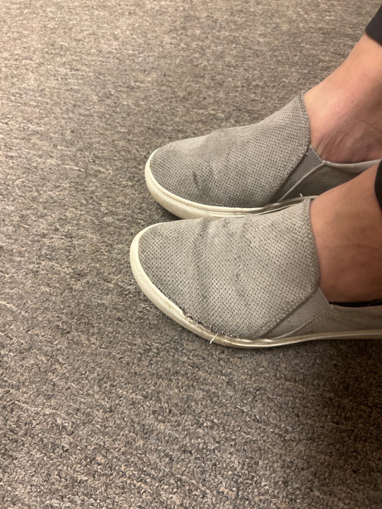 Dr. Scholl's Nova showing wear and tear after extended use including fabric breakdown on sides