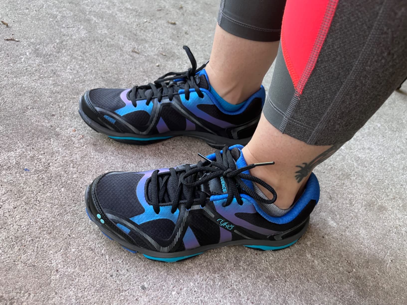 Ryka Influence Training Shoe flexibility test showing bendable sole construction