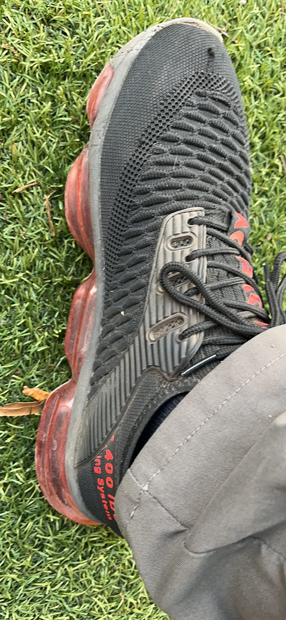 Close-up of wear patterns after 8 weeks of testing showing durability