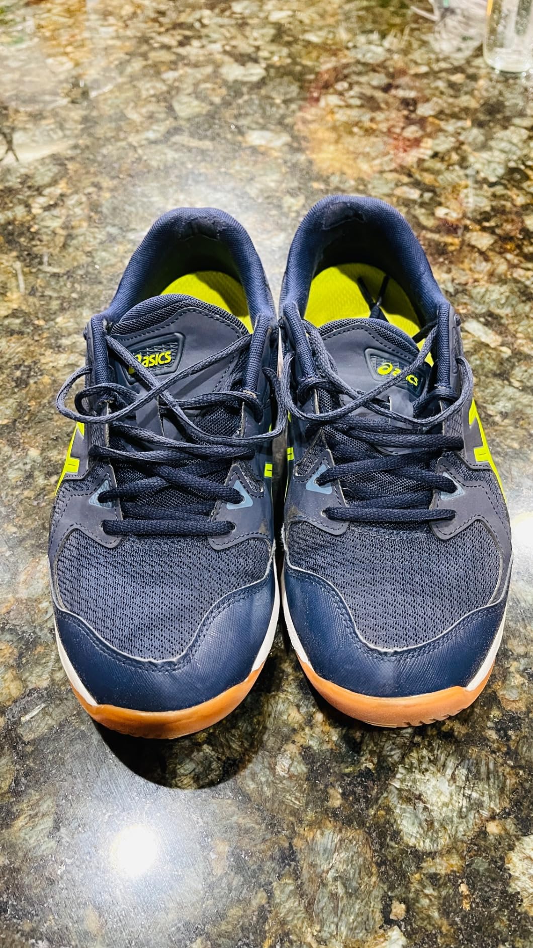 ASICS court shoe durability test showing sole wear after 6 months of intensive court sports use