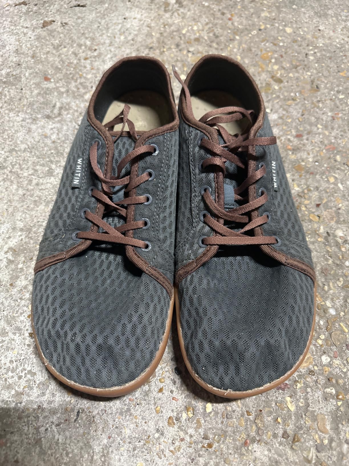 WHITIN amphibious shoes showing drainage and construction details up close
