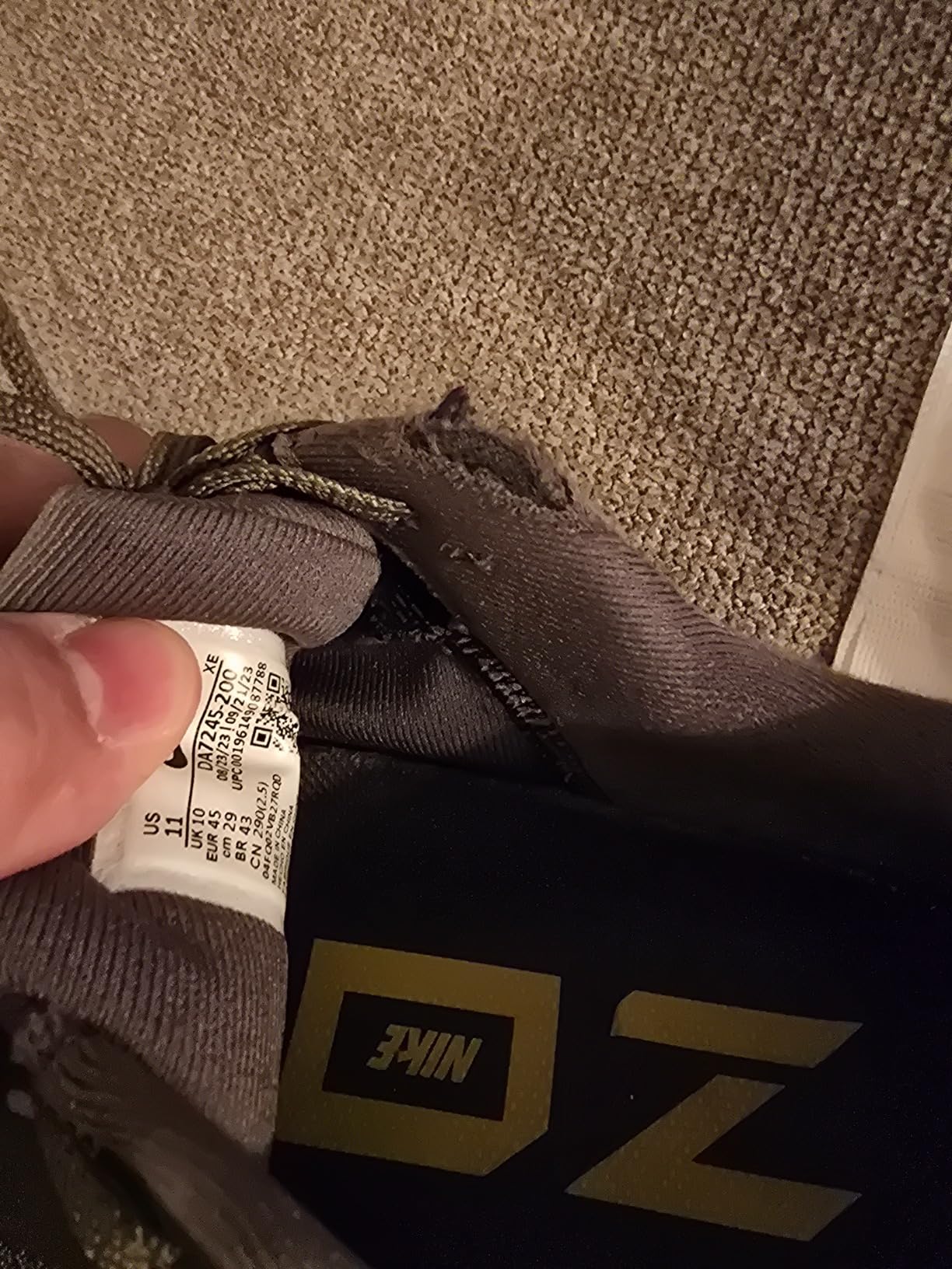 Close-up of Nike Pegasus 37 showing durability and wear patterns after extensive testing