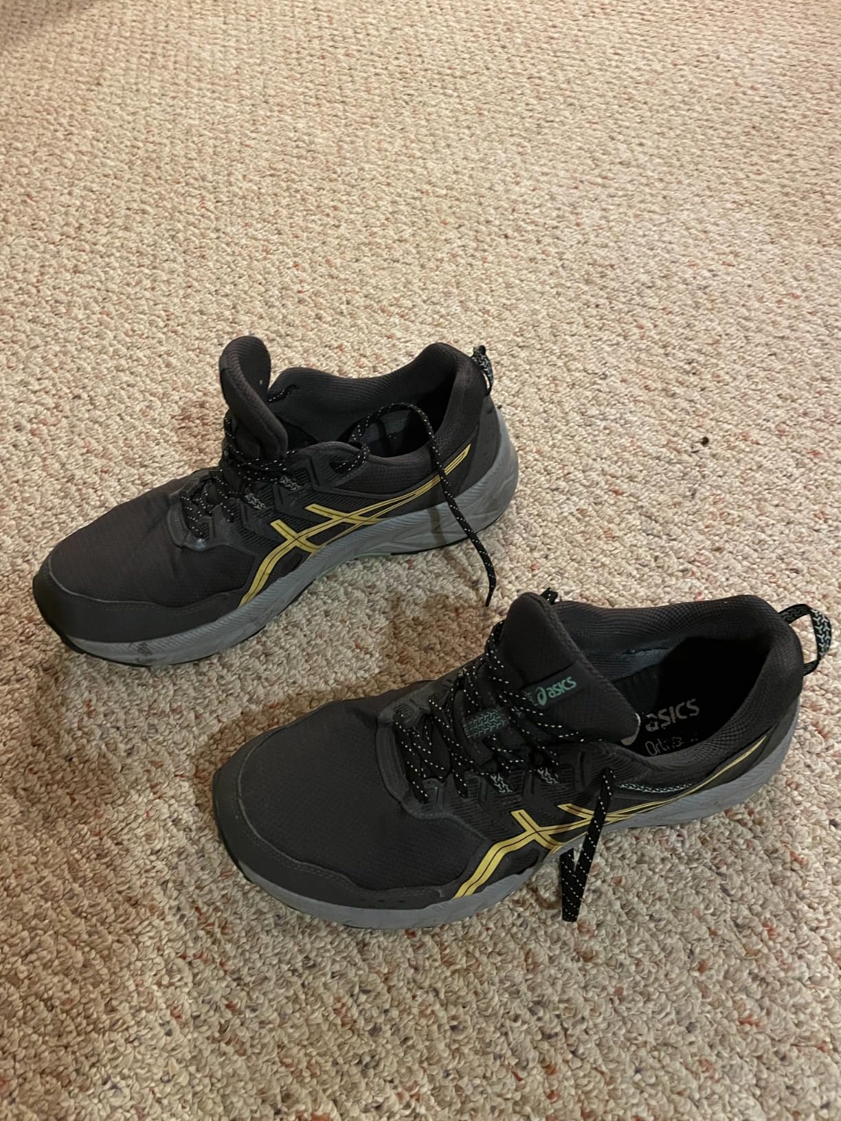 Comparison shot of ASICS Gel-Venture 9 next to GT-2000 showing construction differences