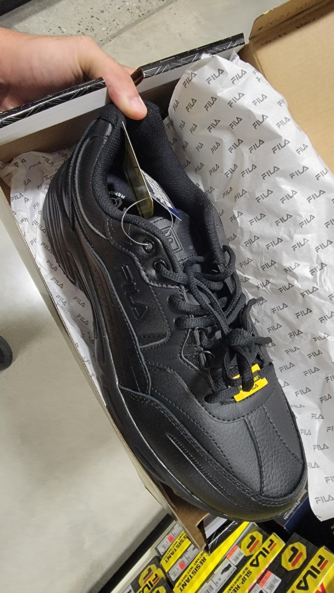 Side view comparison showing Fila Workshift design and construction details