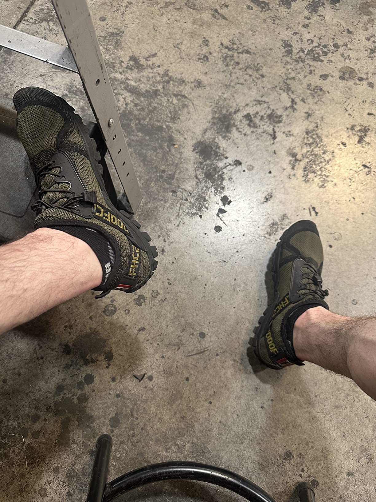 ABAO hiking shoes worn on trail showing traction pattern and real-world outdoor use