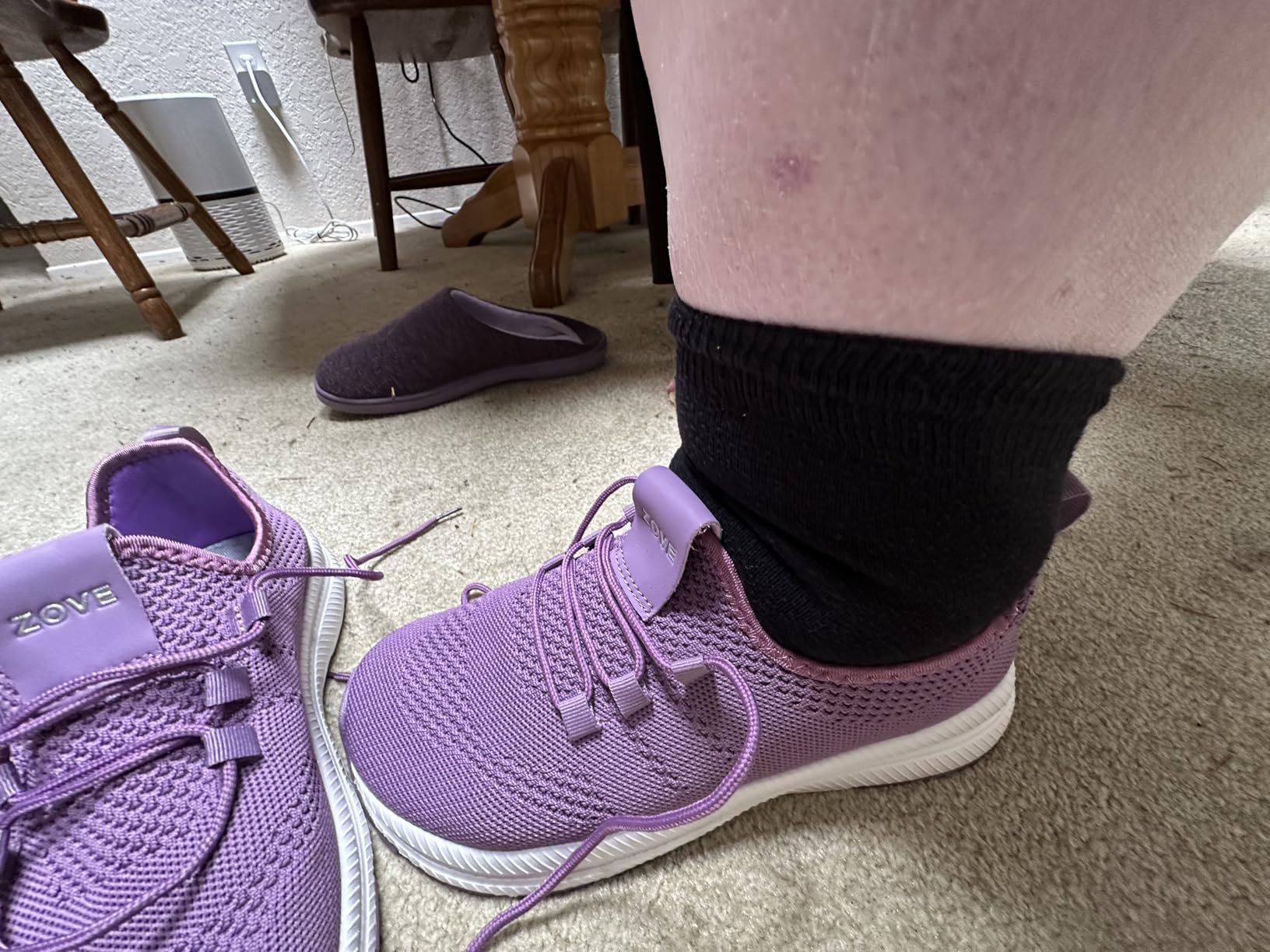 Side view of ZOVE wide toe box shoes showing profile and sole design