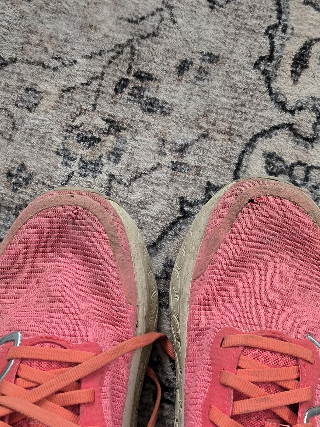 Real customer photo showing typical mesh durability issues after minimal use