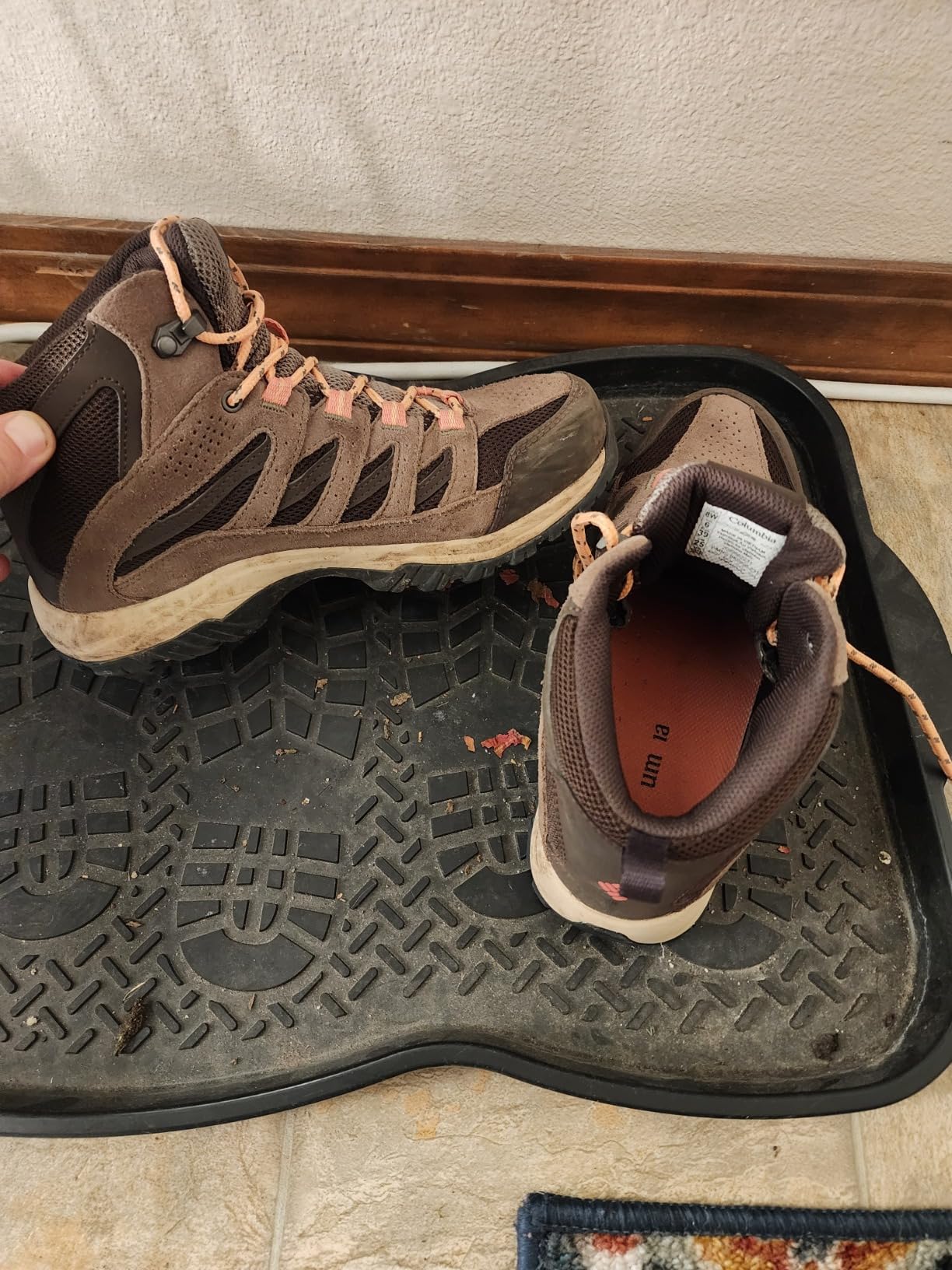 Columbia Women's Crestwood Mid Waterproof hiking boots showing brown leather and mesh construction