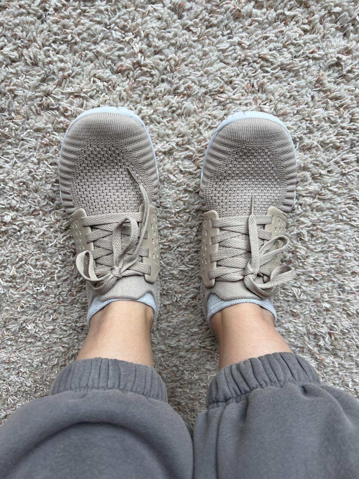 Woman wearing WHITIN barefoot shoes in casual daily setting