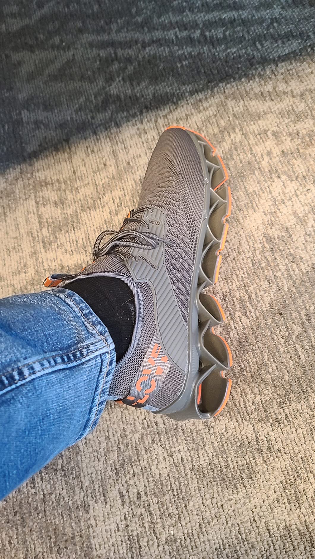 Detailed view of sole wear pattern showing durability concerns after regular use