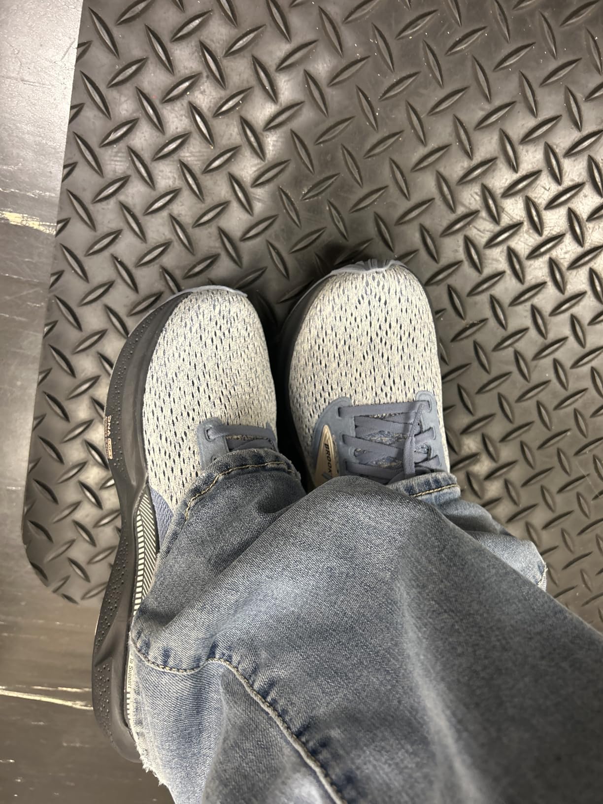 Brooks Adrenaline GTS 24 being worn during professional work environment showing all-day comfort
