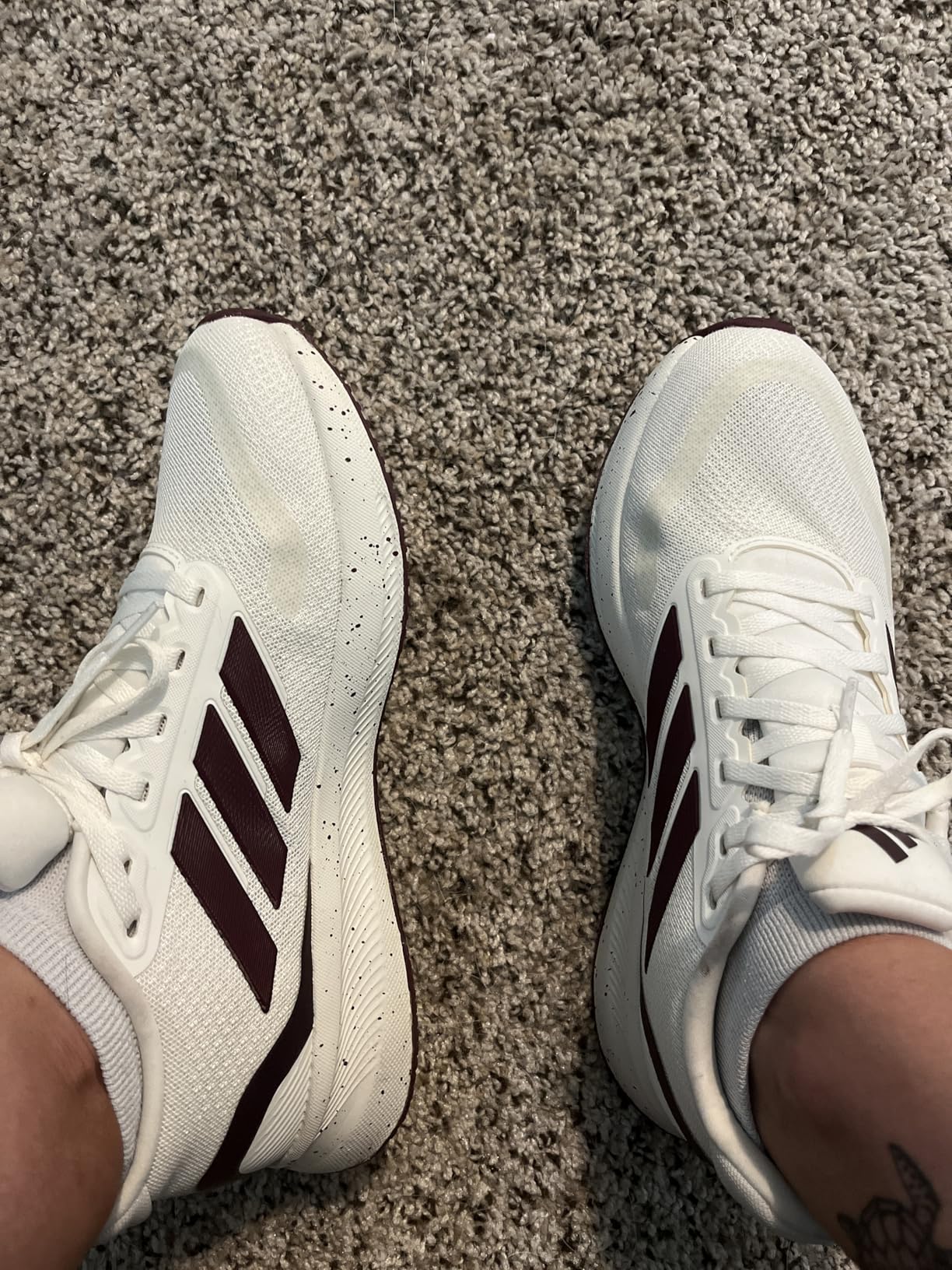Adidas Run Falcon 5 heel and midsole showing cloudfoam technology and support structure