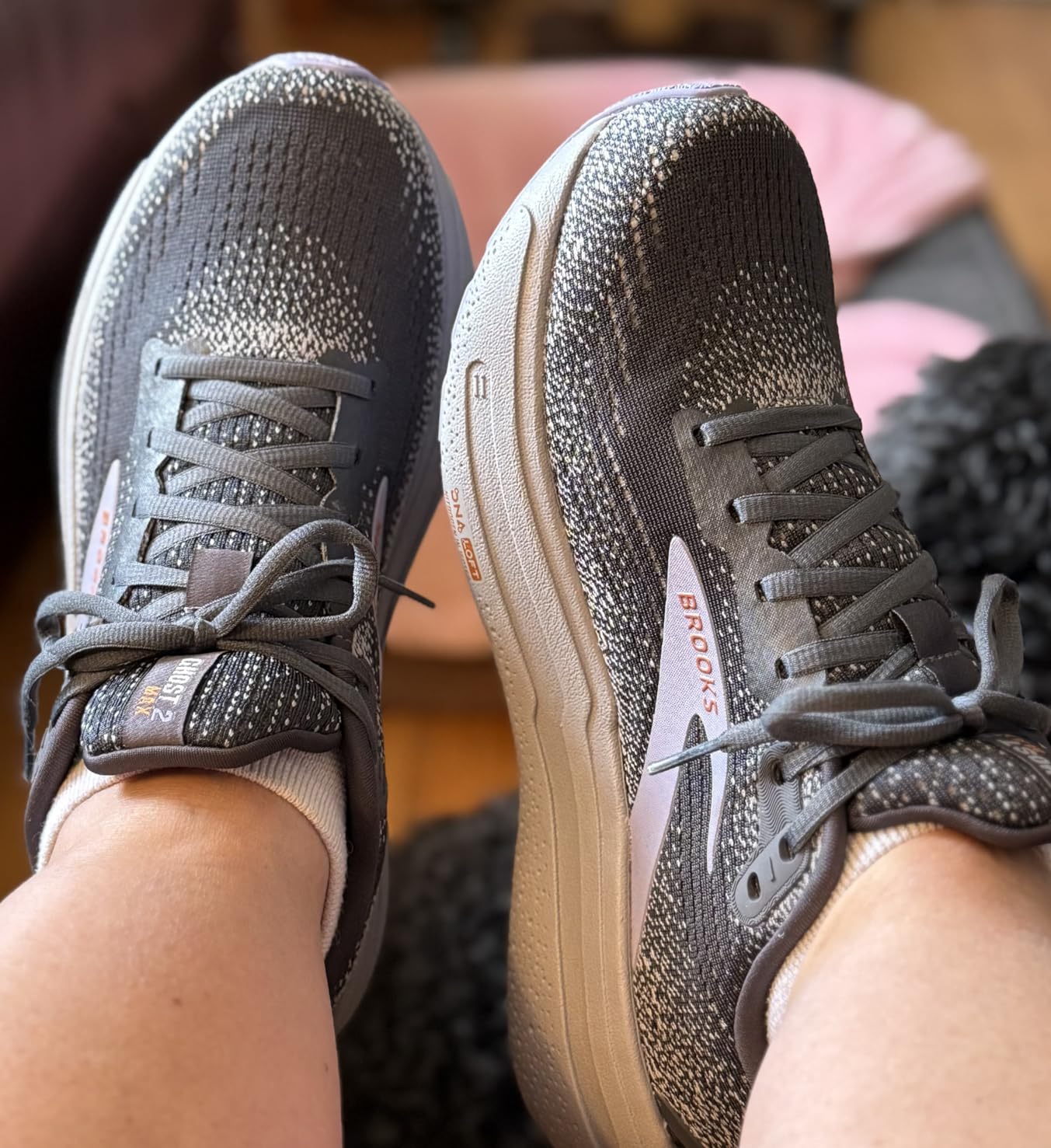 Brooks Ghost Max 2 lifestyle shot showing versatile daily wear and comfort features