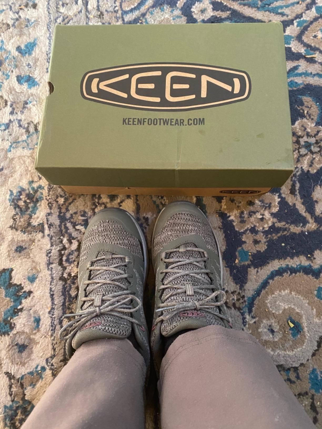 KEEN Terradora 2 hiking shoes on forest trail showing real-world hiking performance