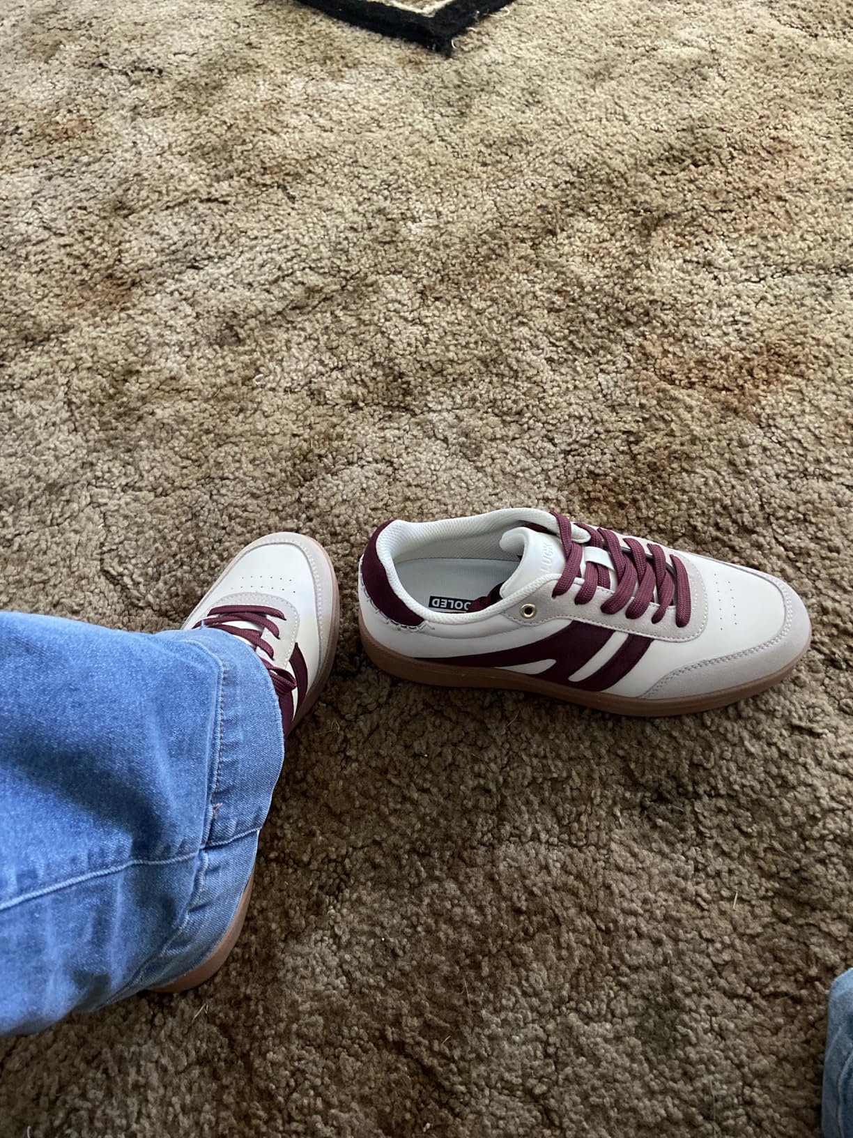 LUCKY STEP sneakers worn in real-world setting showing style versatility