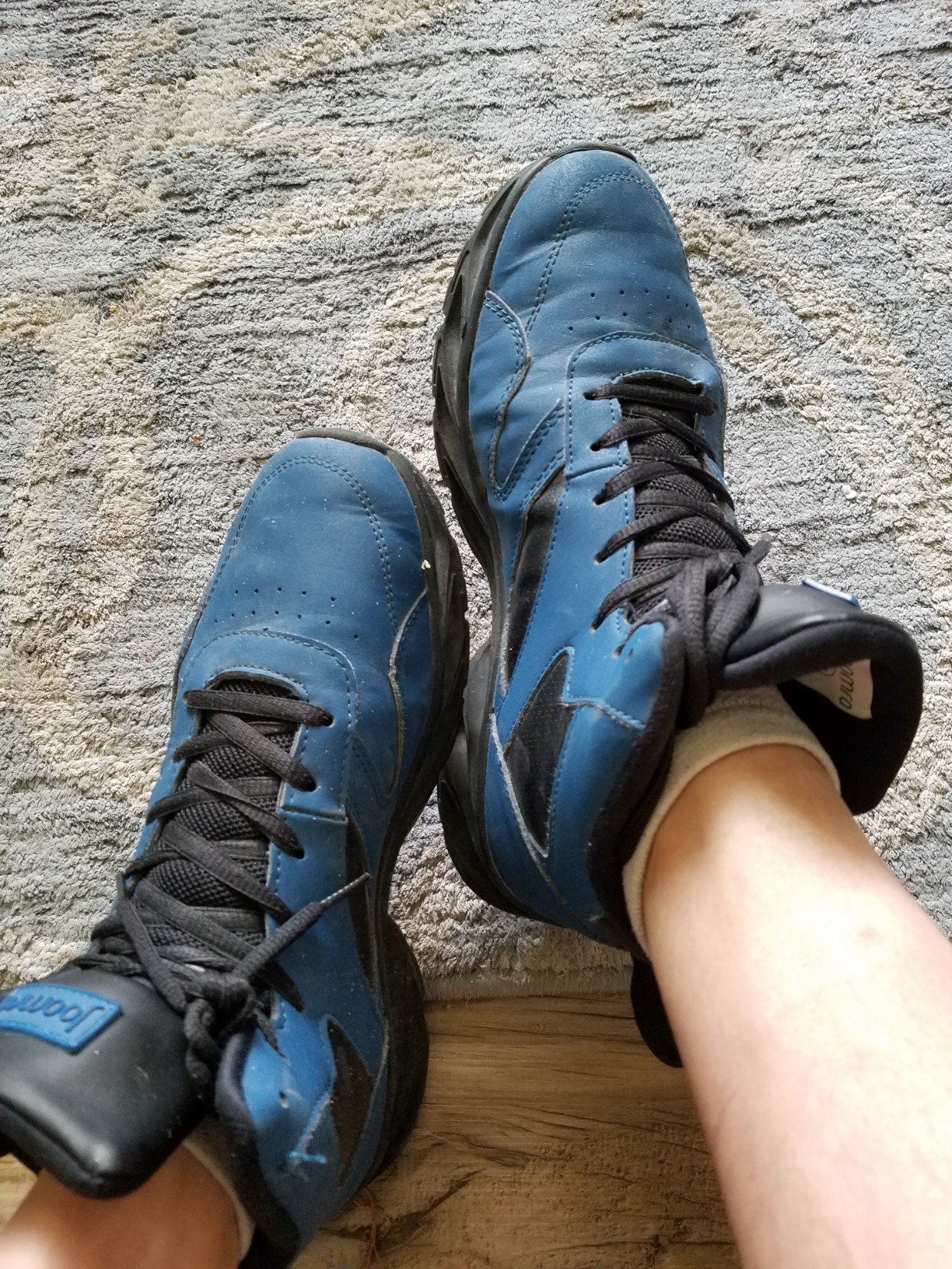 Joomra sneakers after several weeks of testing showing overall condition and wear patterns