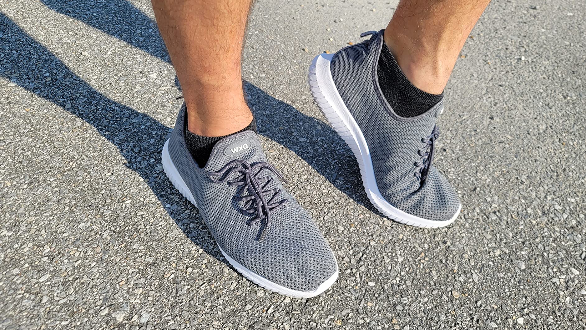 WXQ shoes during light gym usage showing flexibility but lack of support during athletic activities