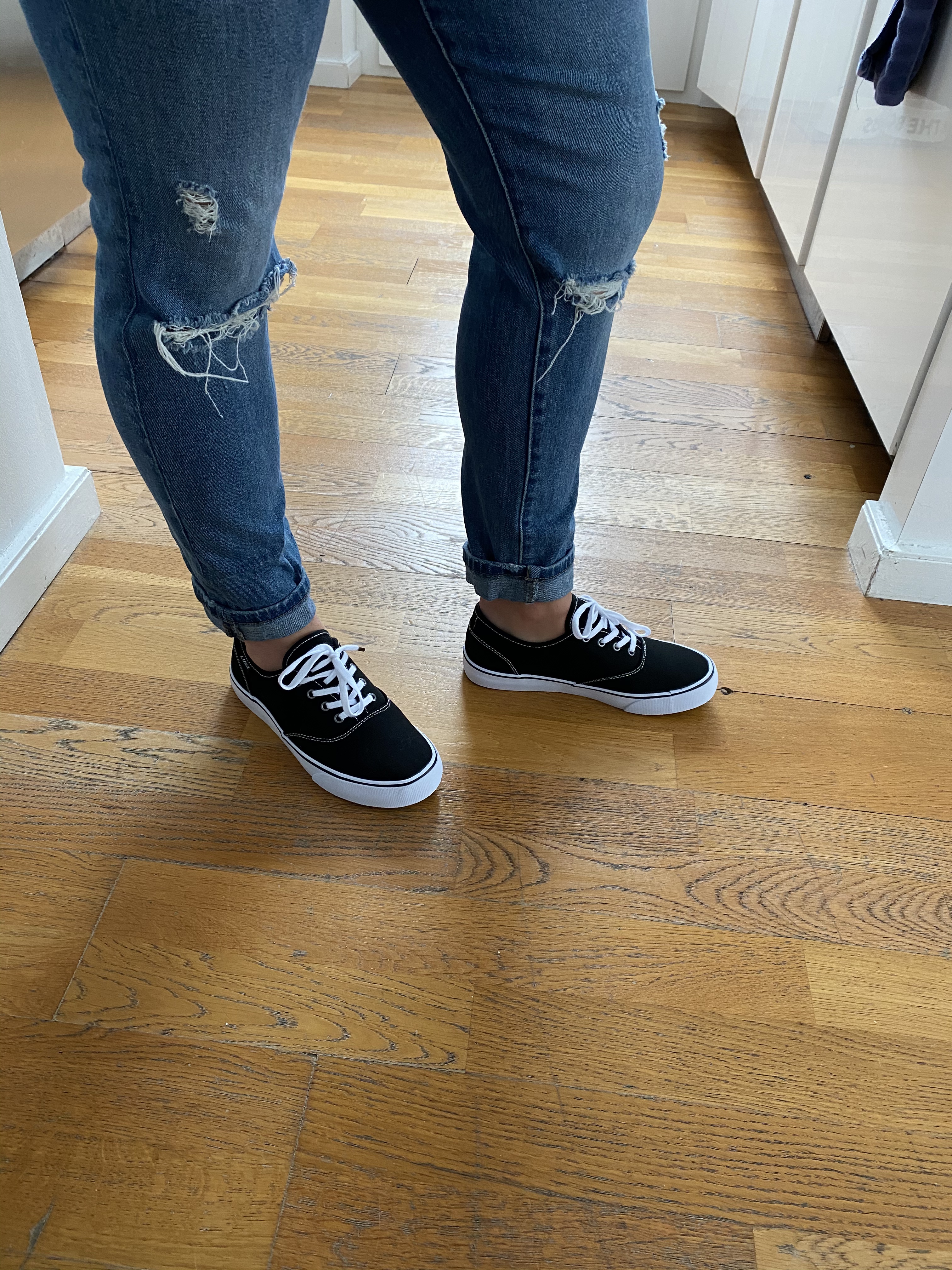 Final lifestyle shot of Lugz Lear sneakers in everyday use