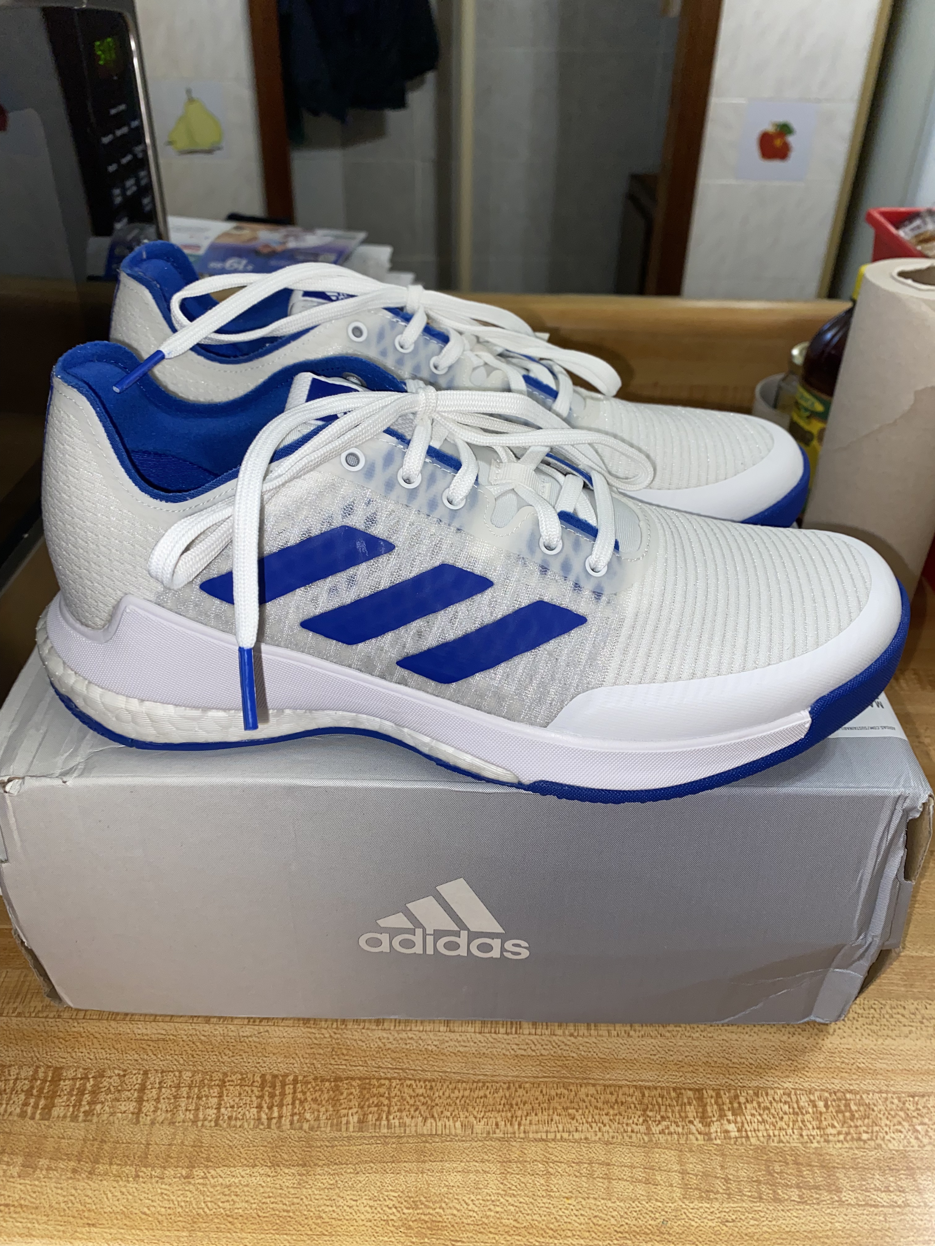 Adidas Crazyflight outsole showing Top Grip rubber pattern for indoor court traction