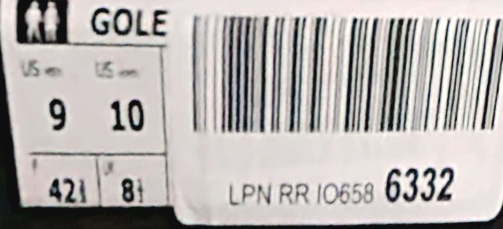 Adidas Goletto VII product box showing sizing information and brand claims