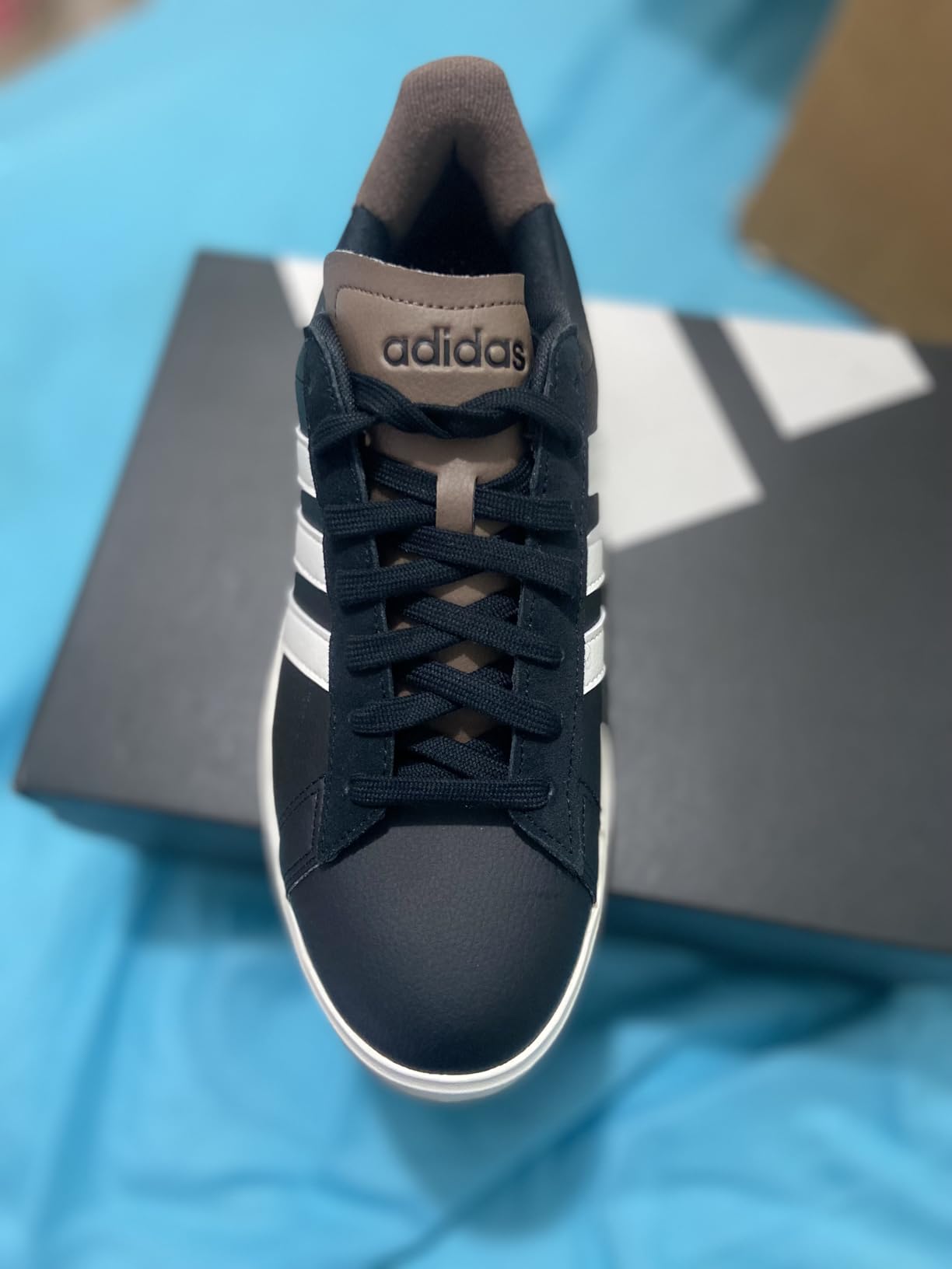 Adidas Grand Court 2.0 men's tennis shoe white with black stripes classic design