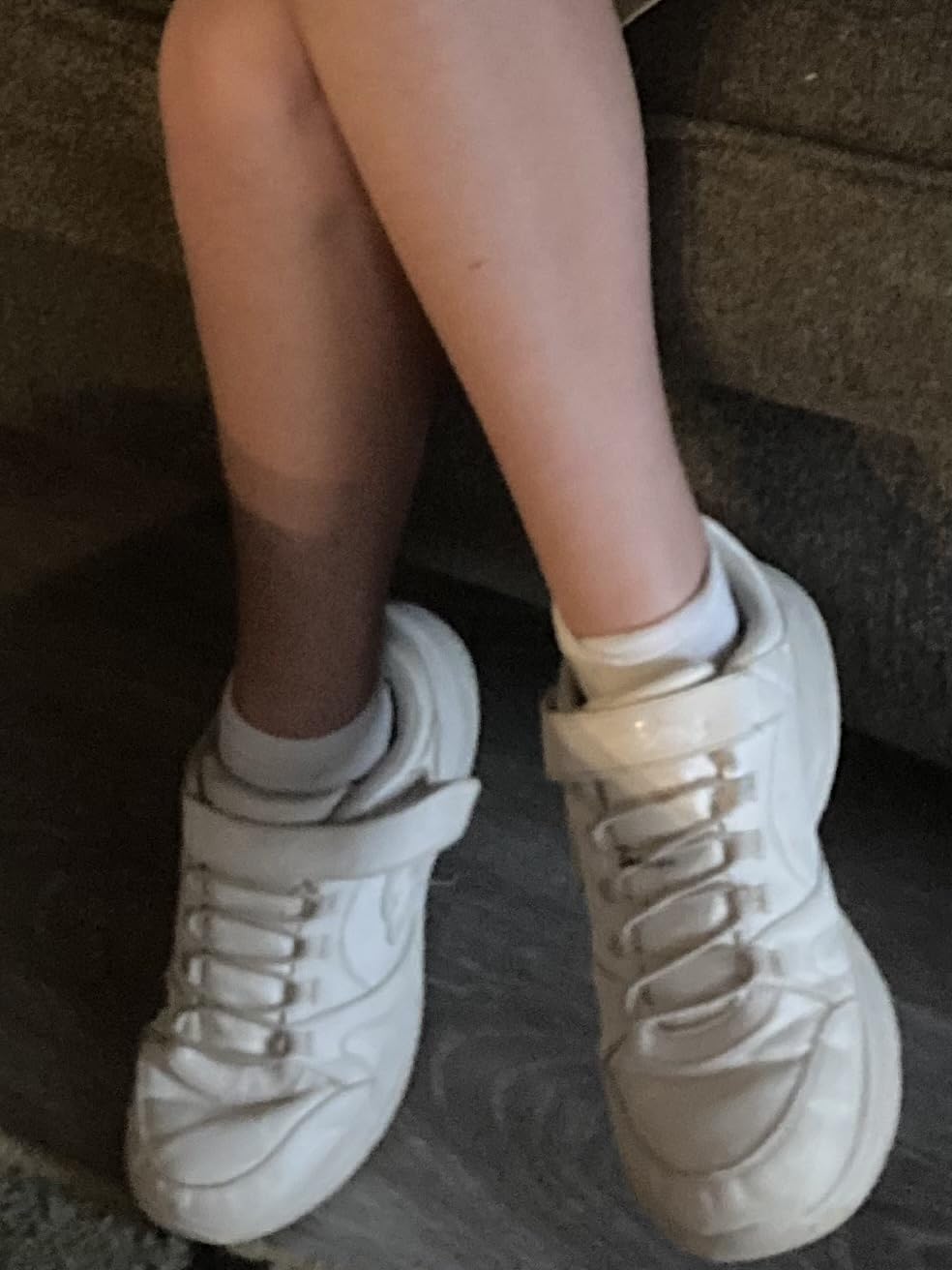 Skechers Girls Glimmer Kicks white school sneakers with velcro strap showing clean synthetic upper design