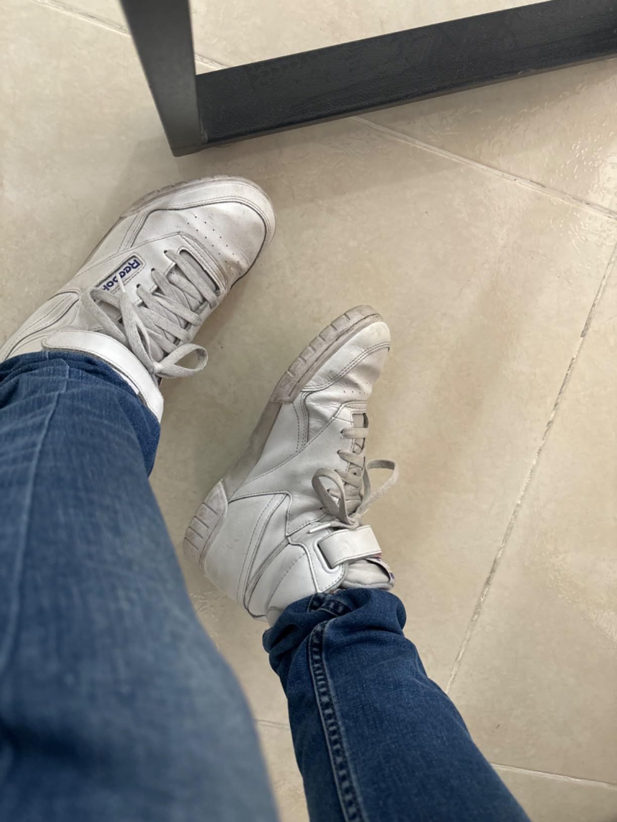 Customer review photo showing EX-O-FIT HI durability after daily gym use over several months
