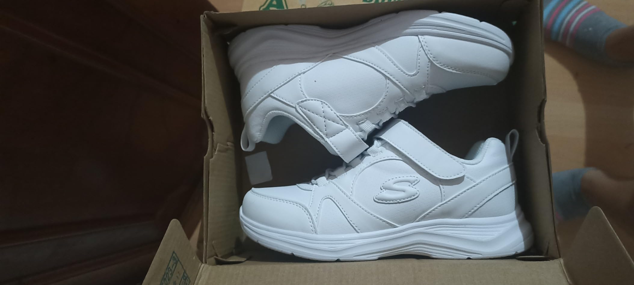 Skechers Girls Glimmer Kicks being worn showing practical everyday use and durability