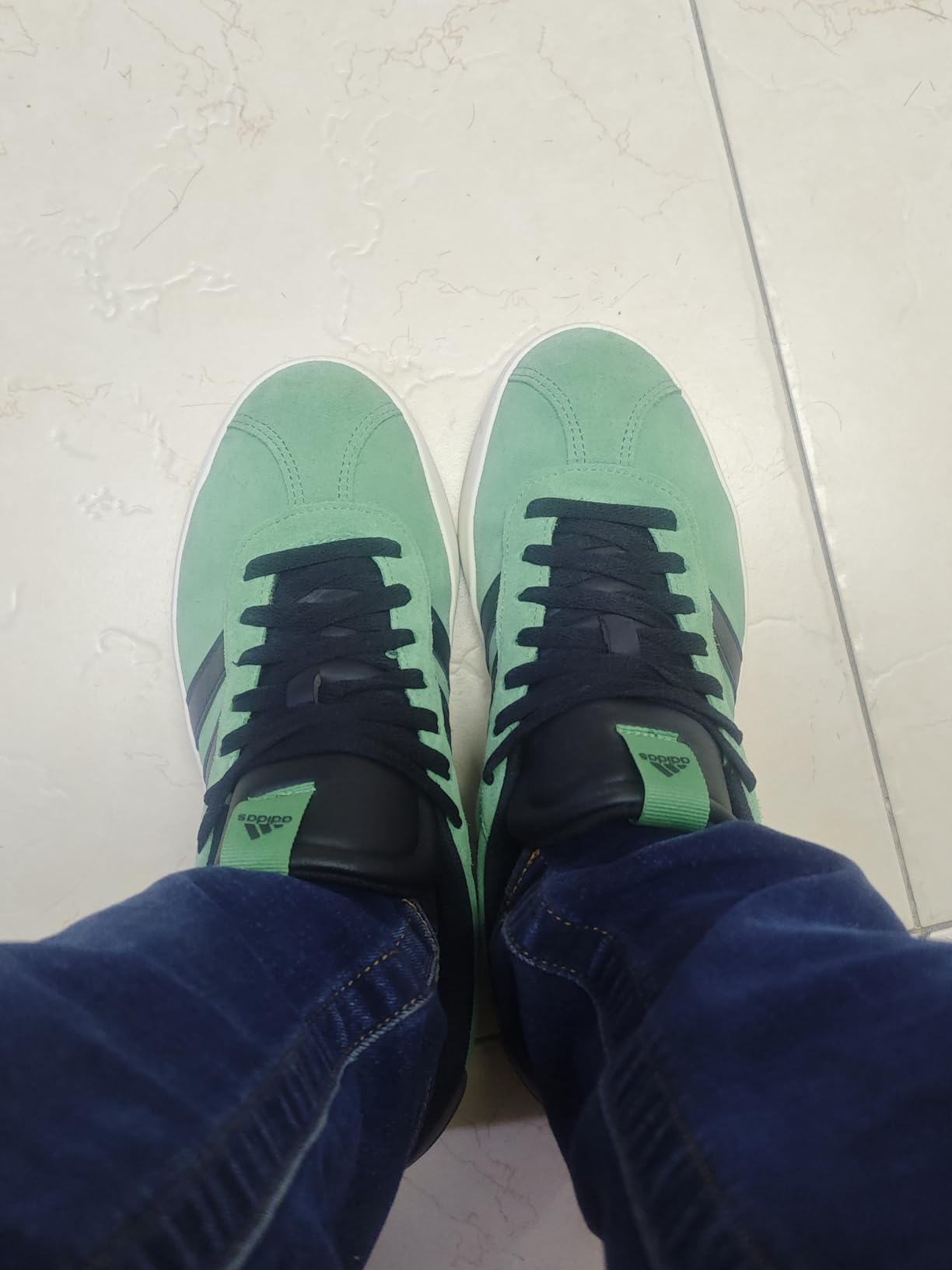 Detail shot of adidas VL Court 3.0 sole pattern and construction showing durability features