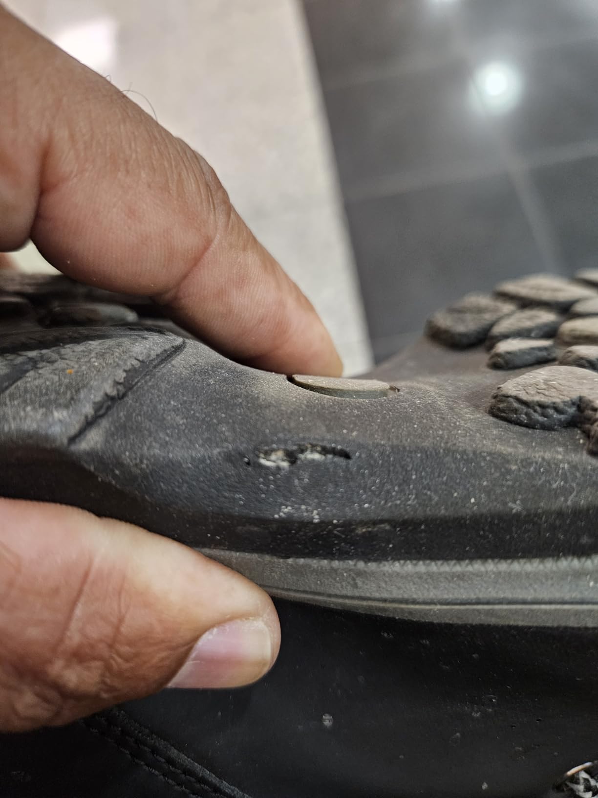 CARENURSE hiking boot showing sole separation issue after extended wear testing