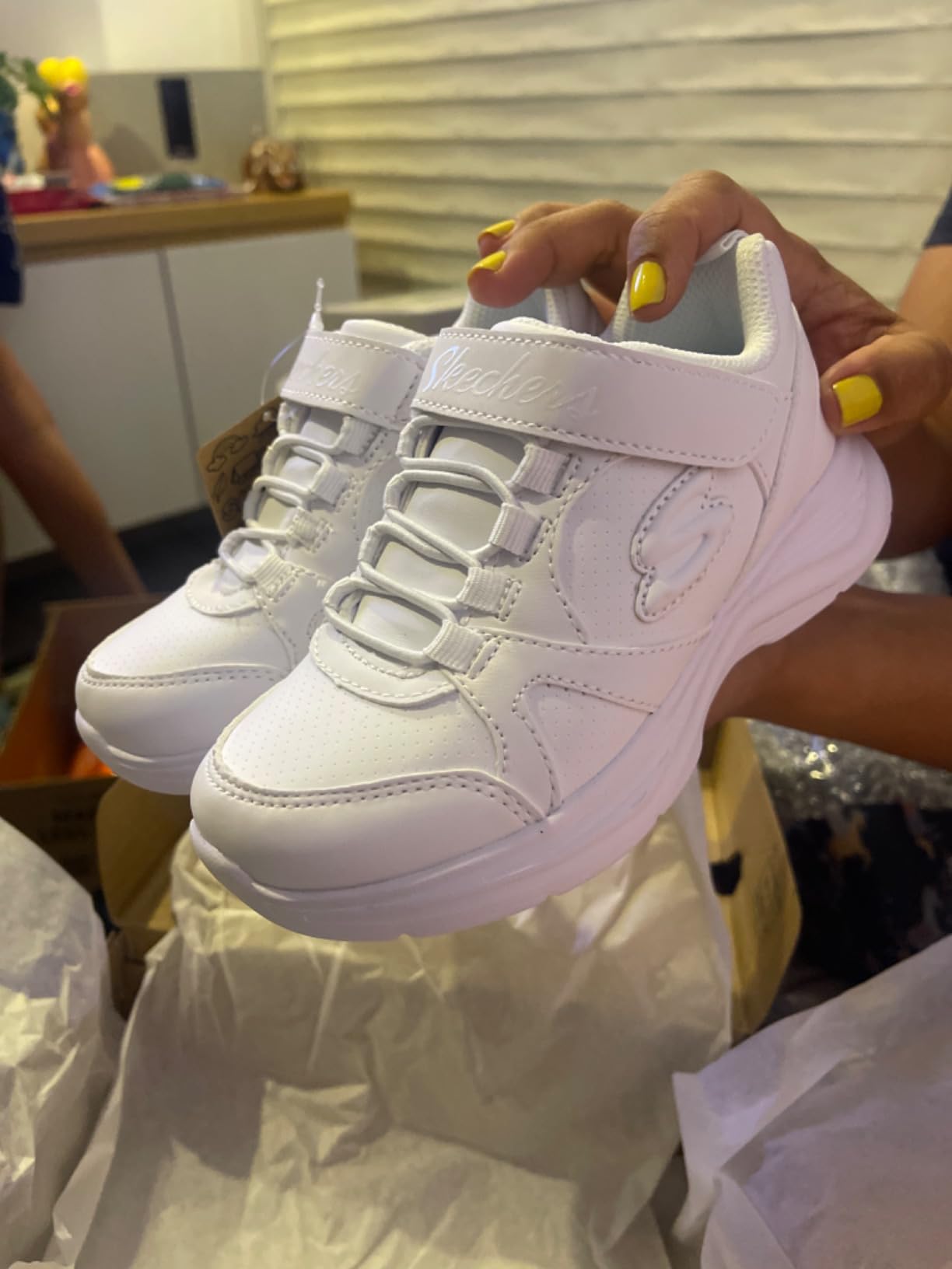 Final assessment view of Skechers Girls Glimmer Kicks showing overall quality and school-appropriate design
