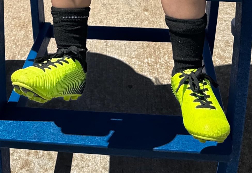 Close-up of Vizari Stealth soccer cleat showing synthetic mesh upper and lacing system