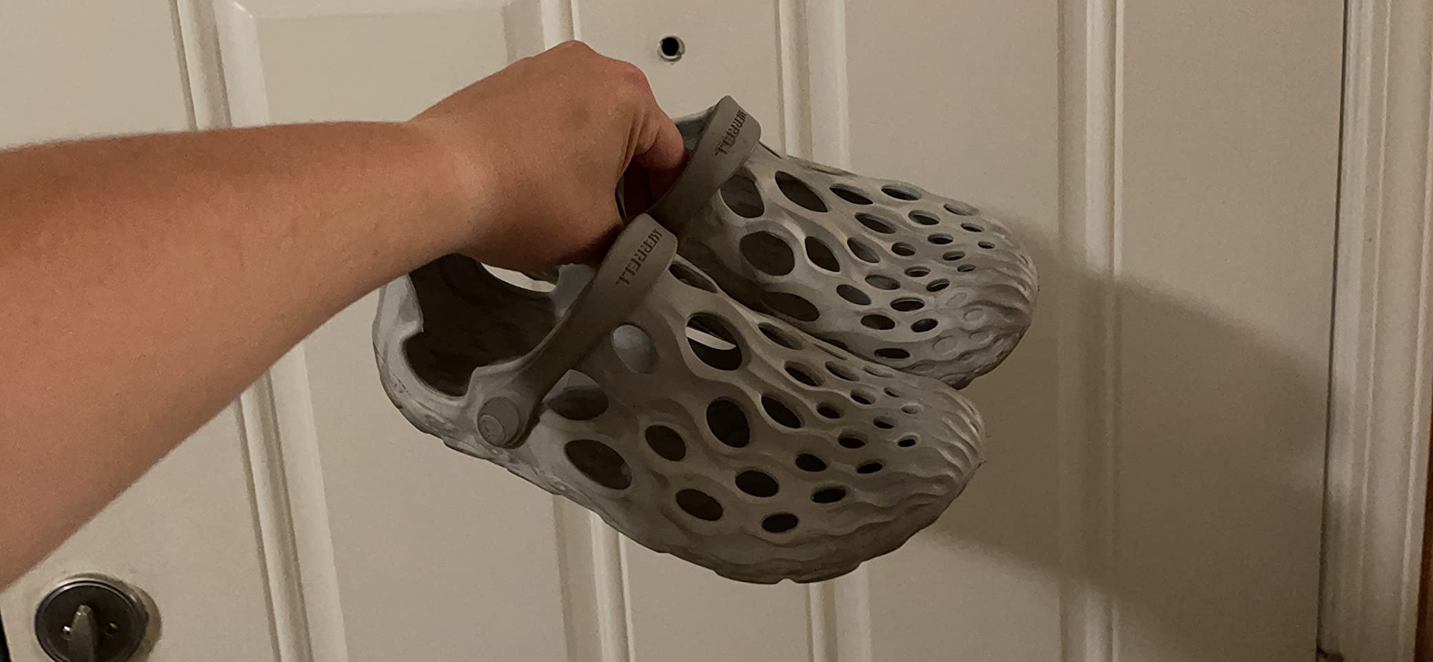 Merrell Hydro Mocs worn during outdoor activities demonstrating real-world usage and versatility
