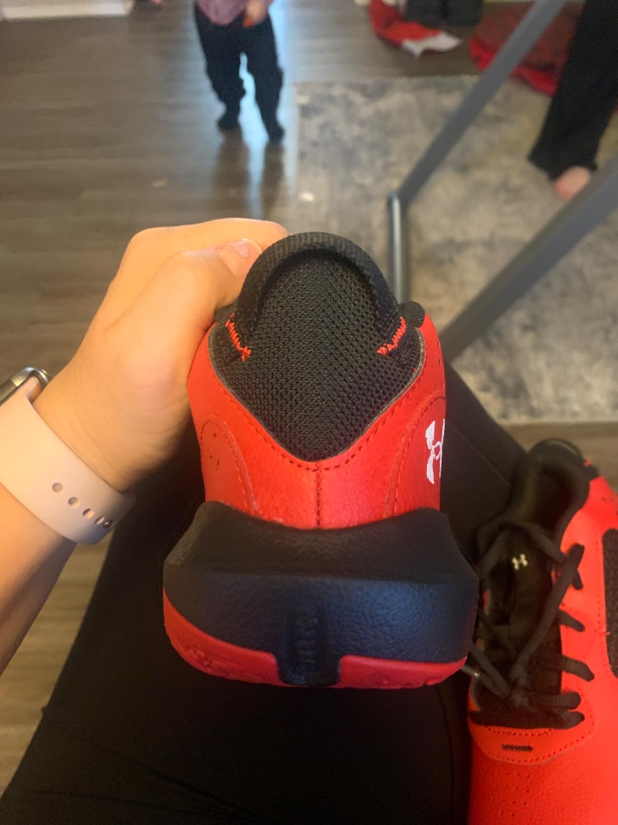 Under Armour Lockdown 6 showing mesh ventilation panels and lacing system detail