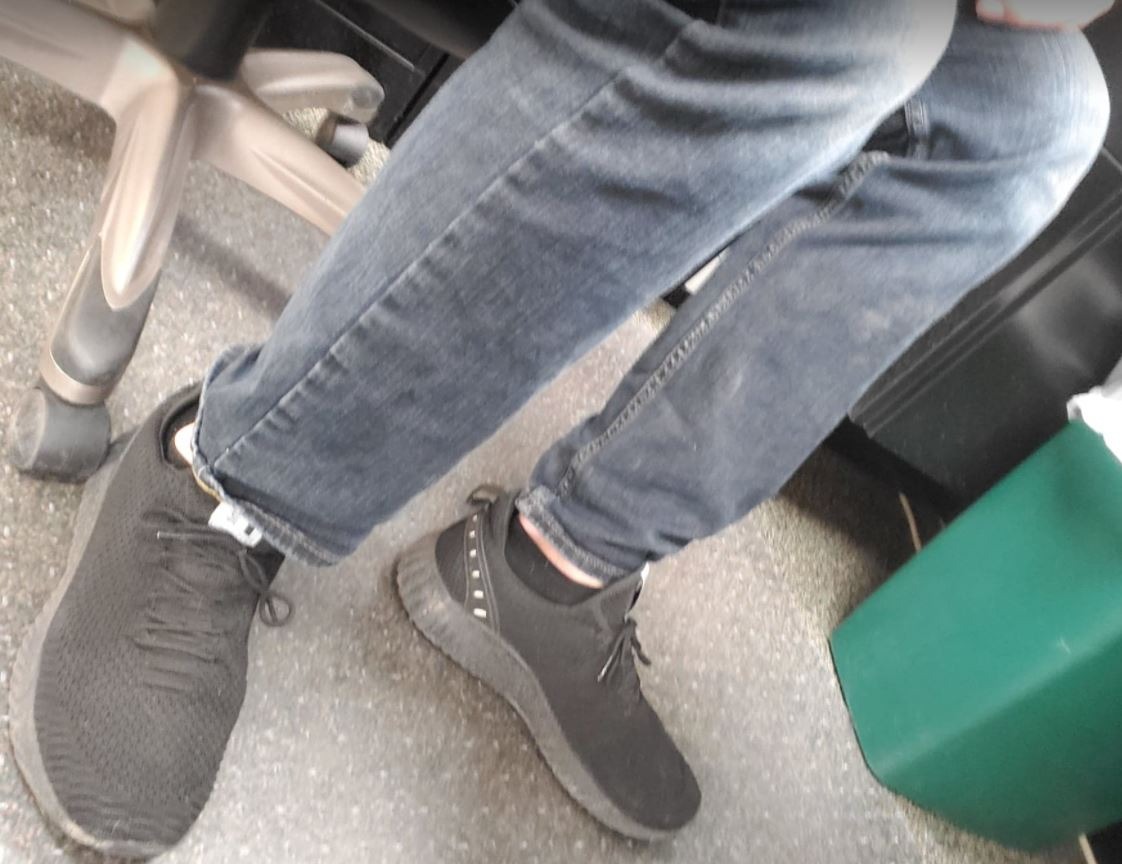 Final product assessment showing Feethit shoes after extended real-world testing